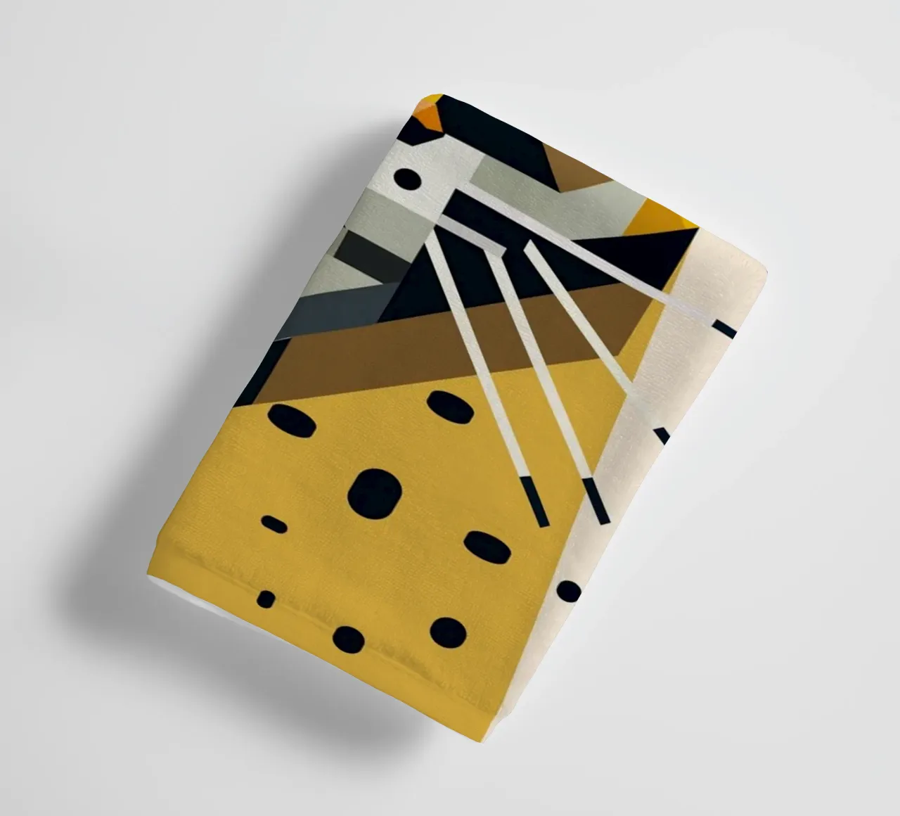 Geometrische Eleganz – Raubkatze in abstrakter Form Handtuch von namosh