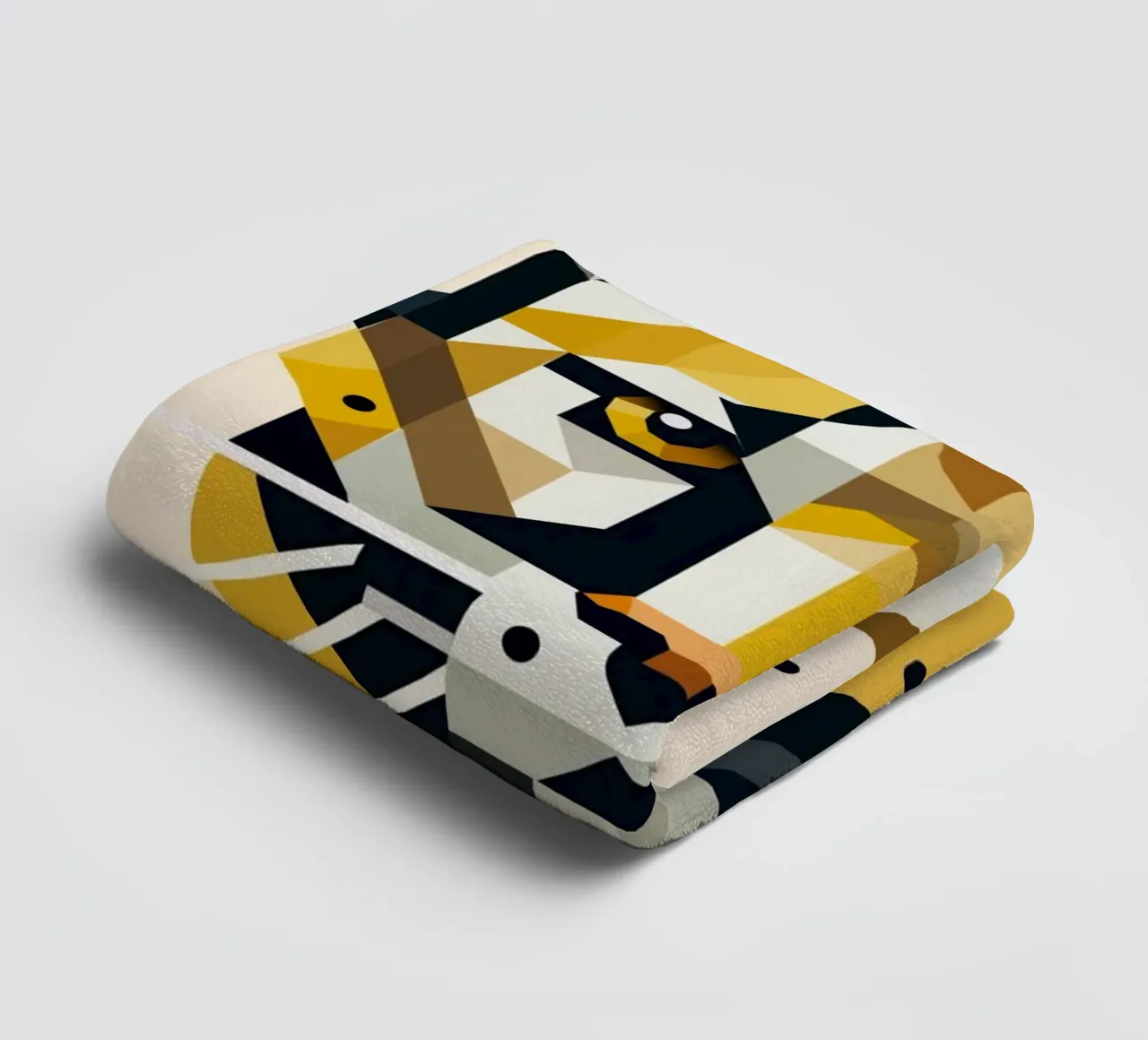 Geometrische Eleganz – Raubkatze in abstrakter Form Handtuch von namosh