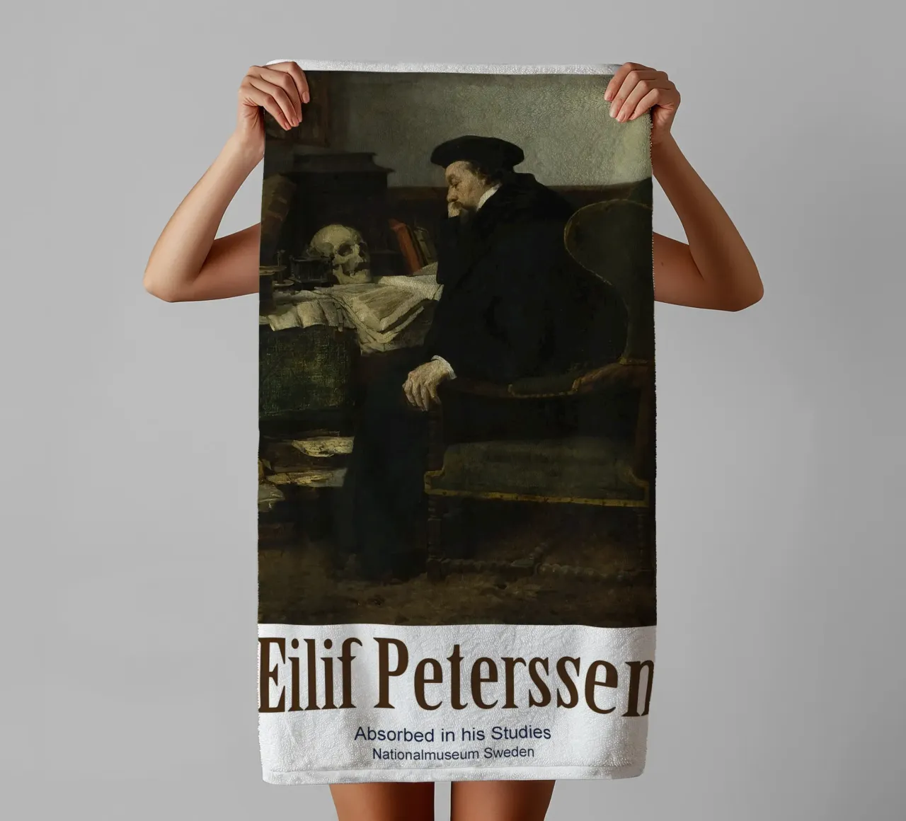 Elif Peterssen: Vertieft ins Studium asciugamano da bagno da Little Art Histories