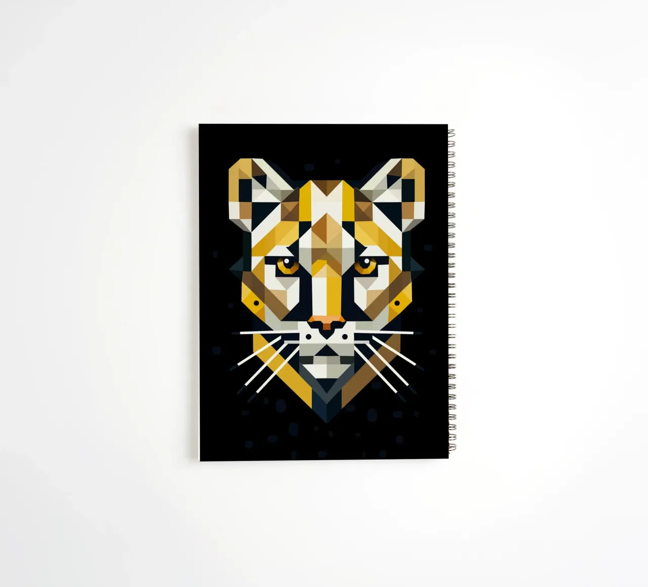 Geometric elegance - cat of prey in abstract form spiral notebook by namosh