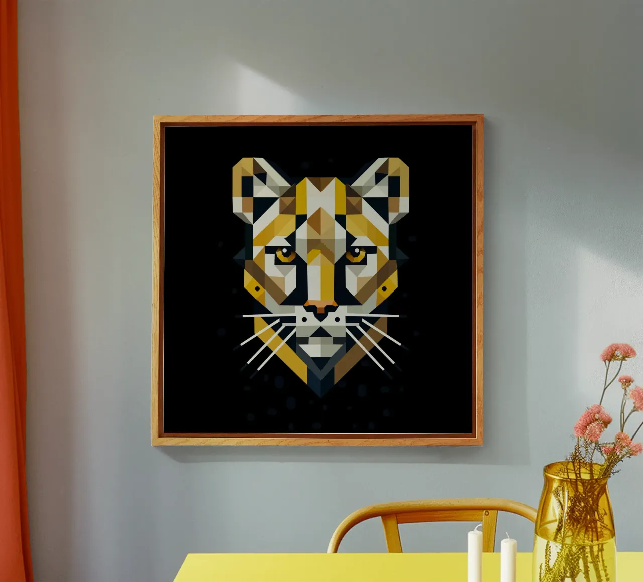 Geometric elegance - cat of prey in abstract form acrylic glass by namosh