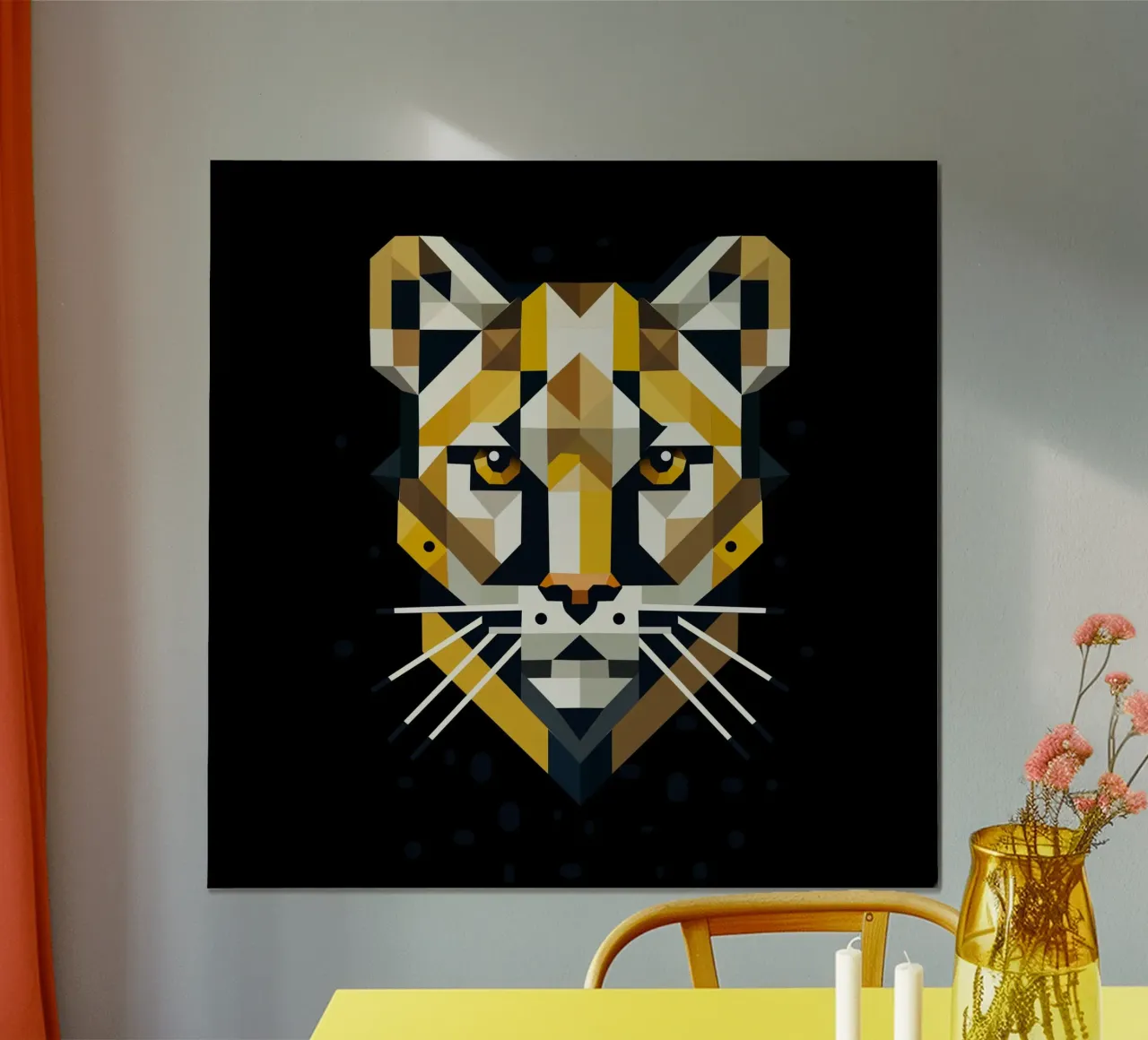 Eleganza geometrica - gatto rapace in forma astratta poster da namosh