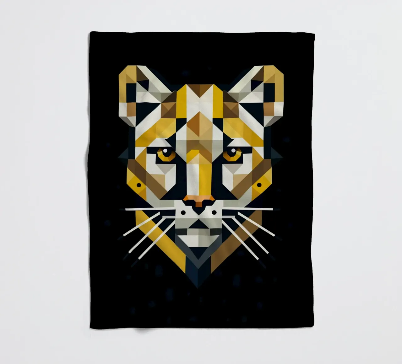 Geometric elegance - cat of prey in abstract form fleece blanket by namosh