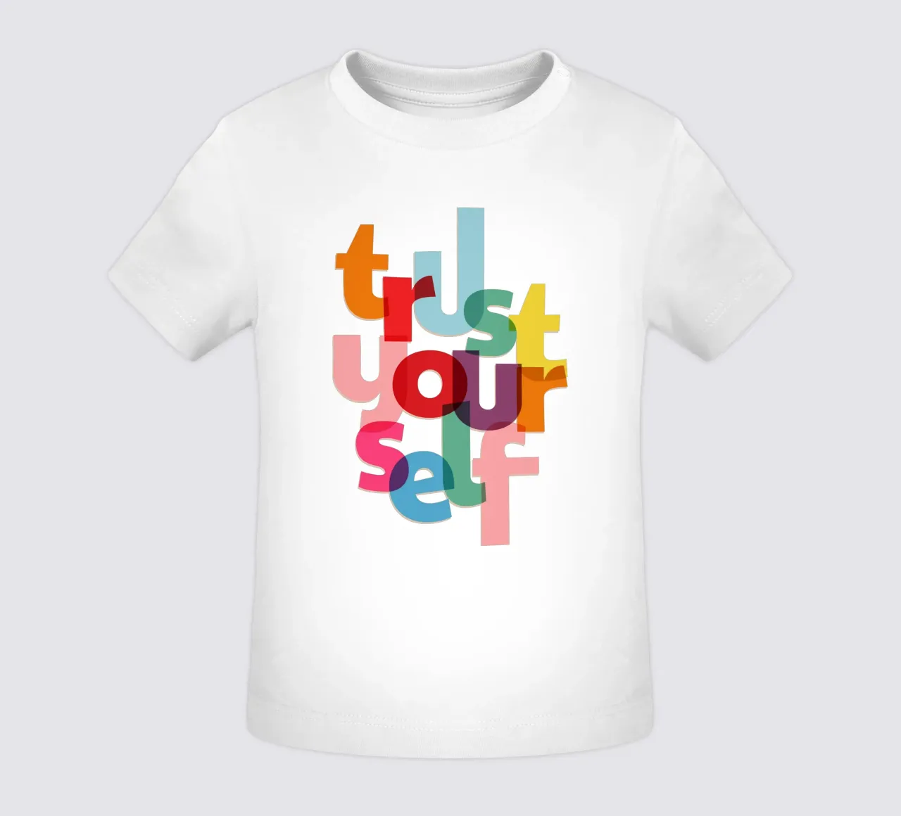 Trust Yourself - Bold Motivational Typography baby t-shirt by showmemars