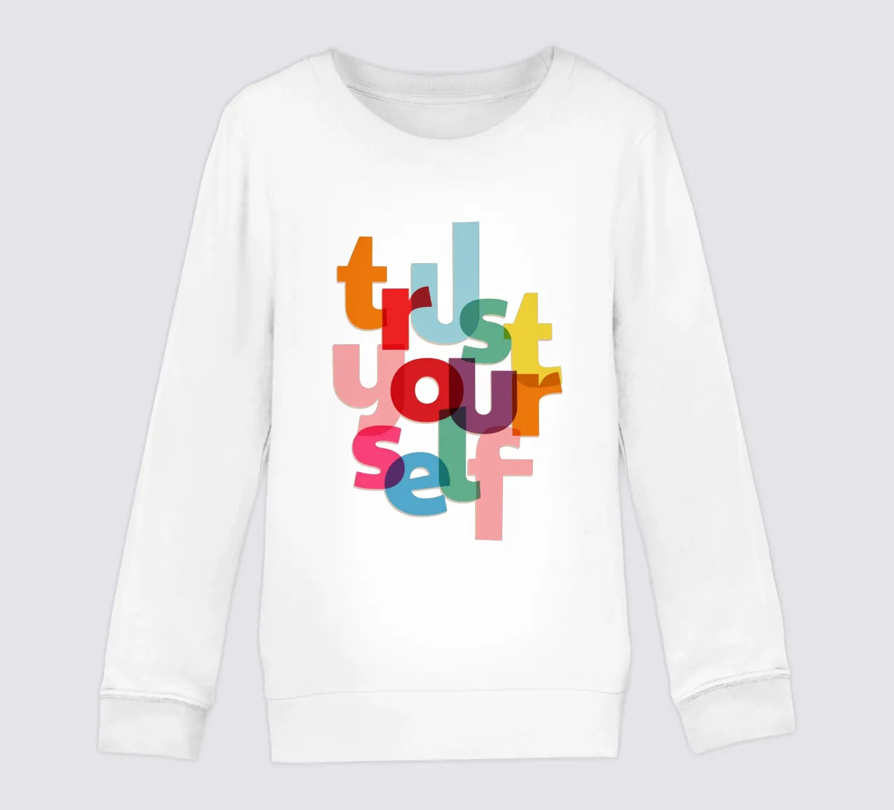 Trust Yourself - Bold Motivational Typography felpa bambino da showmemars