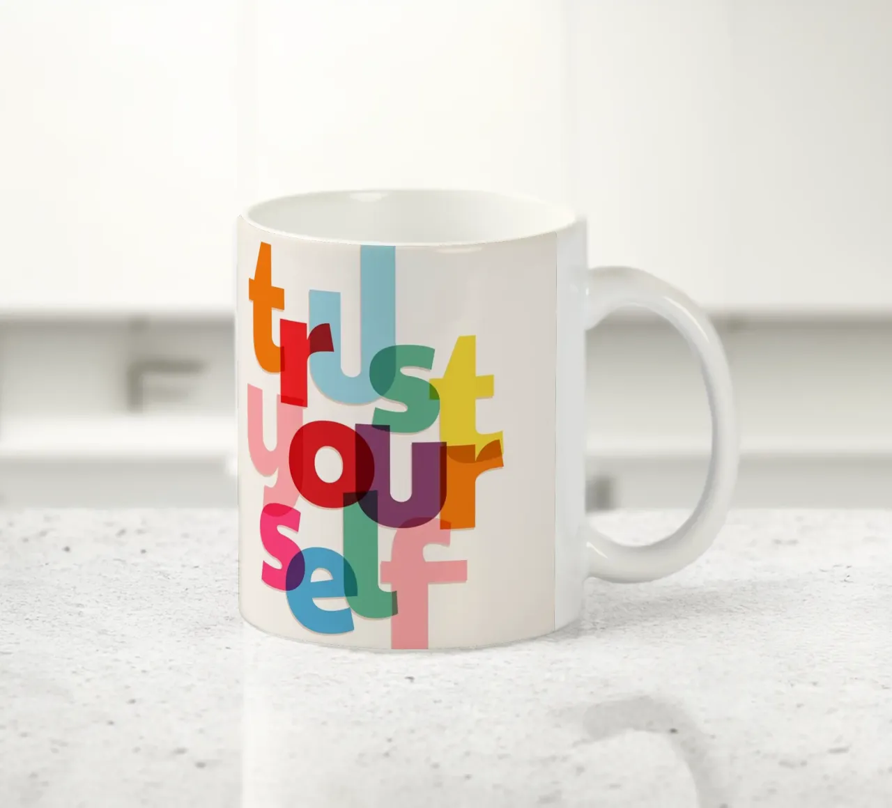 Trust Yourself - Bold Motivational Typography tazza in ceramica da showmemars