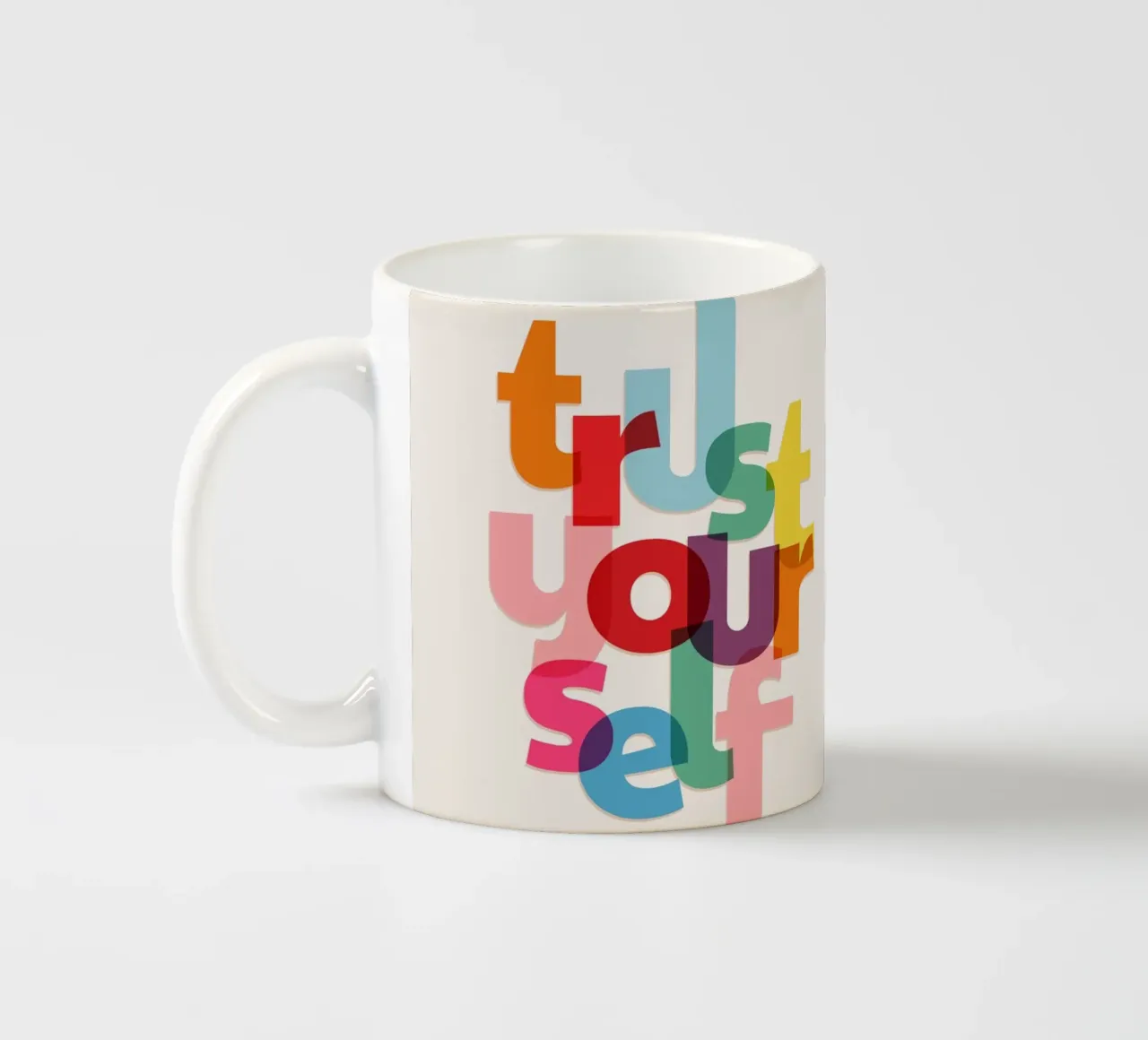 Trust Yourself - Bold Motivational Typography tazza in ceramica da showmemars