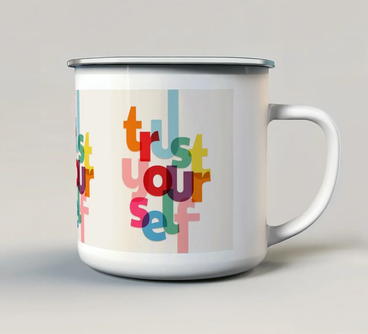 Trust Yourself - Bold Motivational Typography tazza in smalto da showmemars