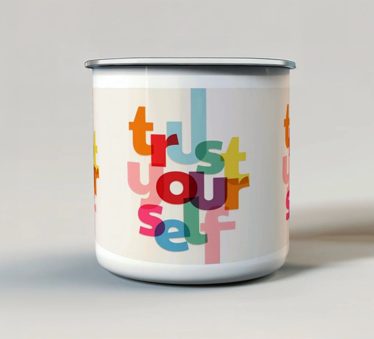 Trust Yourself - Bold Motivational Typography tazza in smalto da showmemars