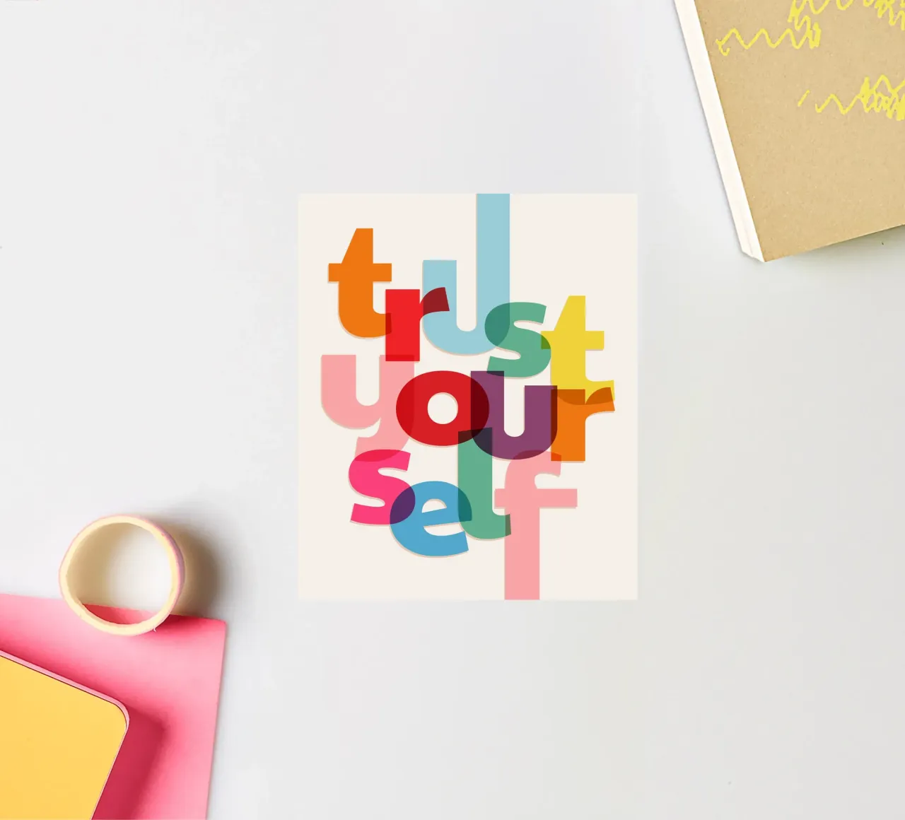 Trust Yourself - Bold Motivational Typography sticker by showmemars