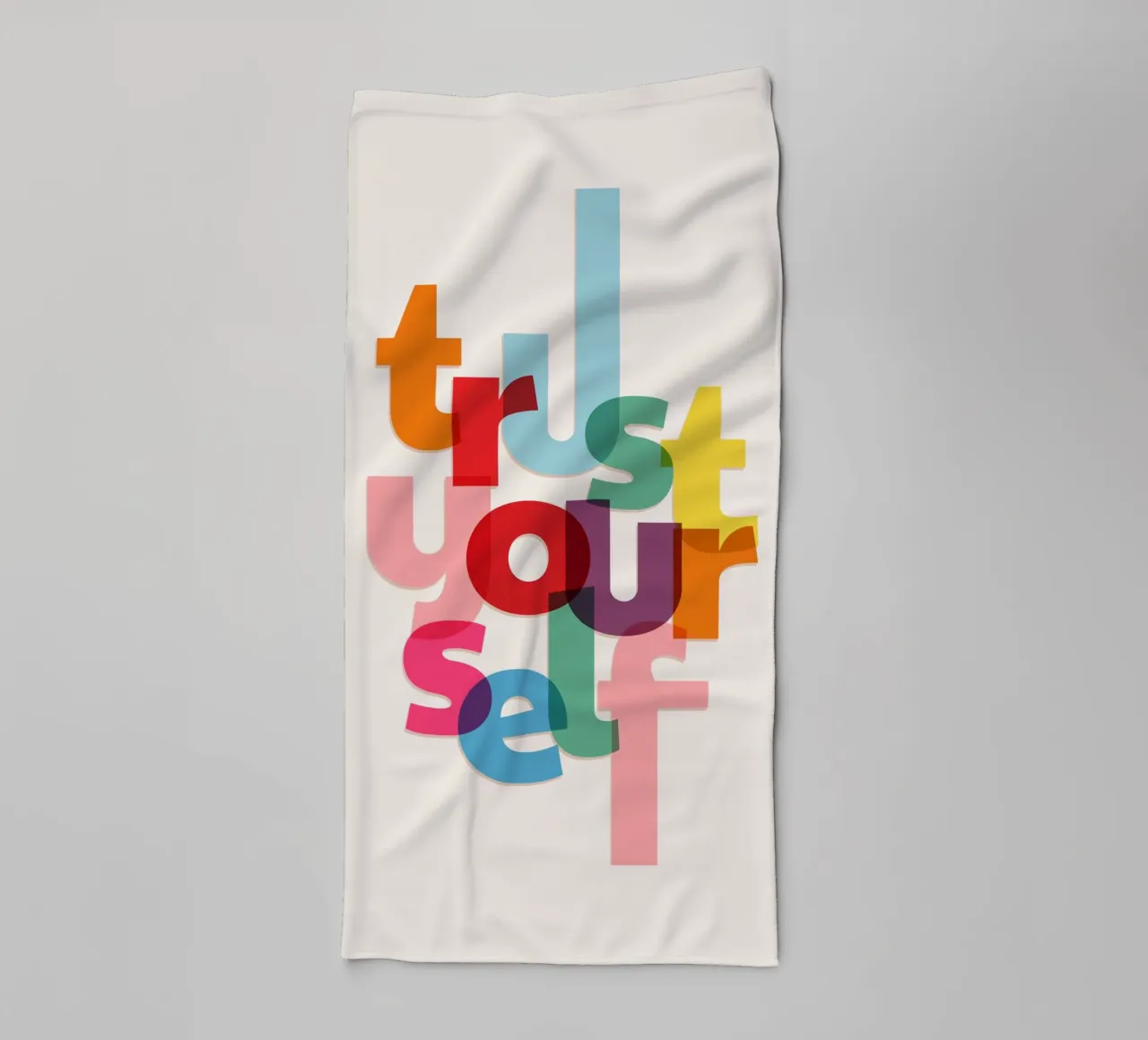 Trust Yourself - Bold Motivational Typography towel by showmemars