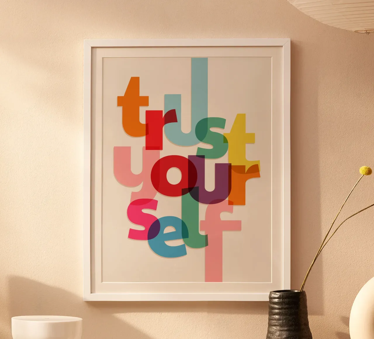 Trust Yourself - Bold Motivational Typography poster by showmemars