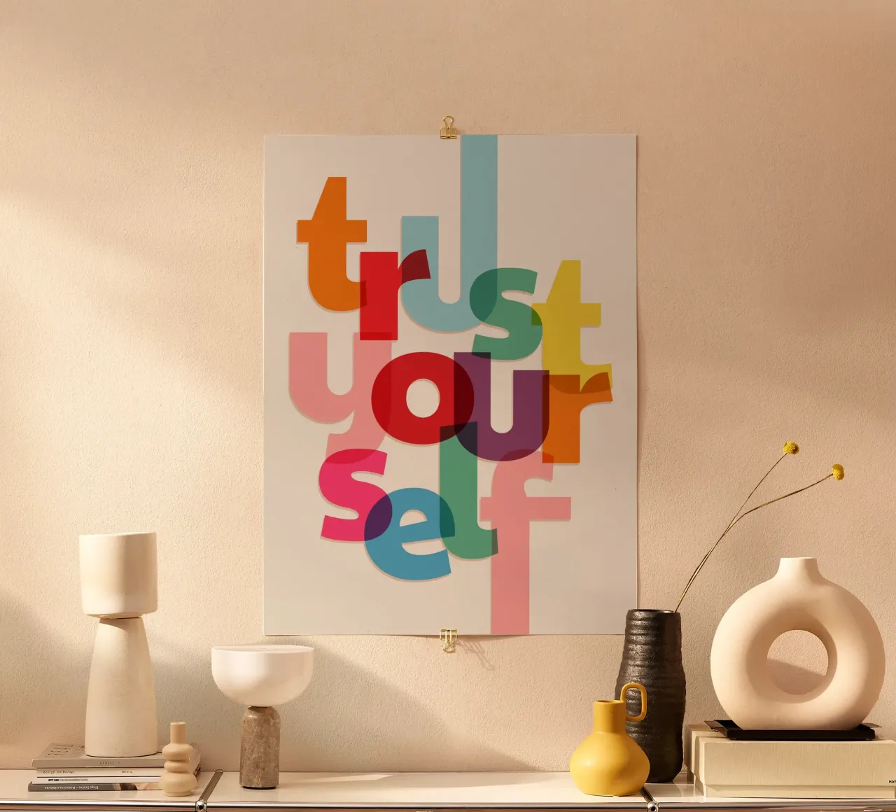 Trust Yourself - Bold Motivational Typography poster by showmemars
