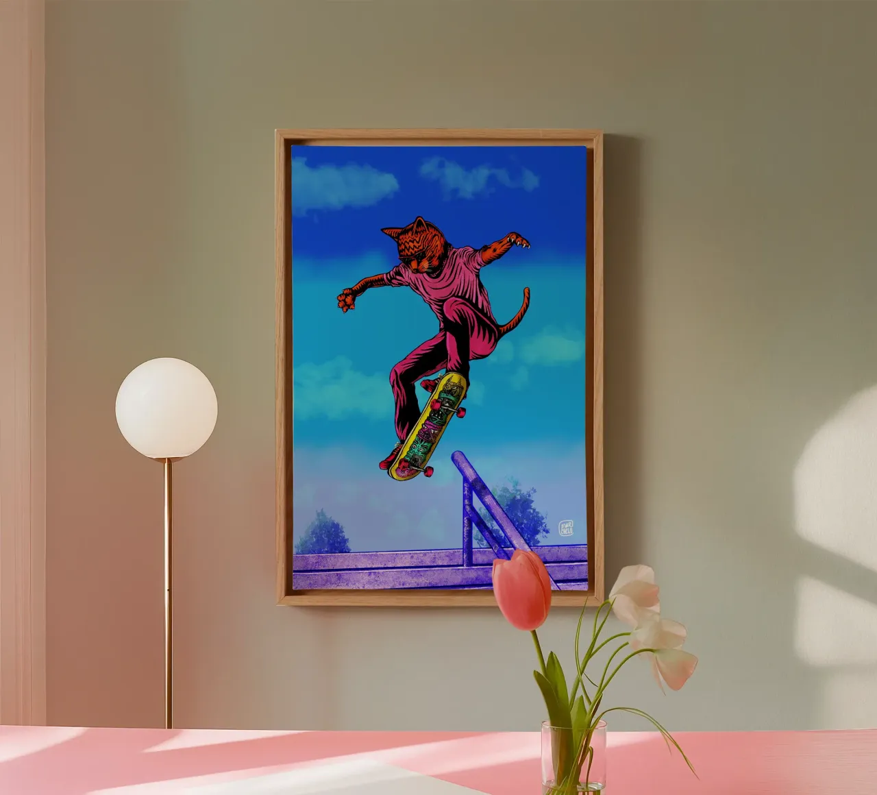Skate Cat canvas by marchelo