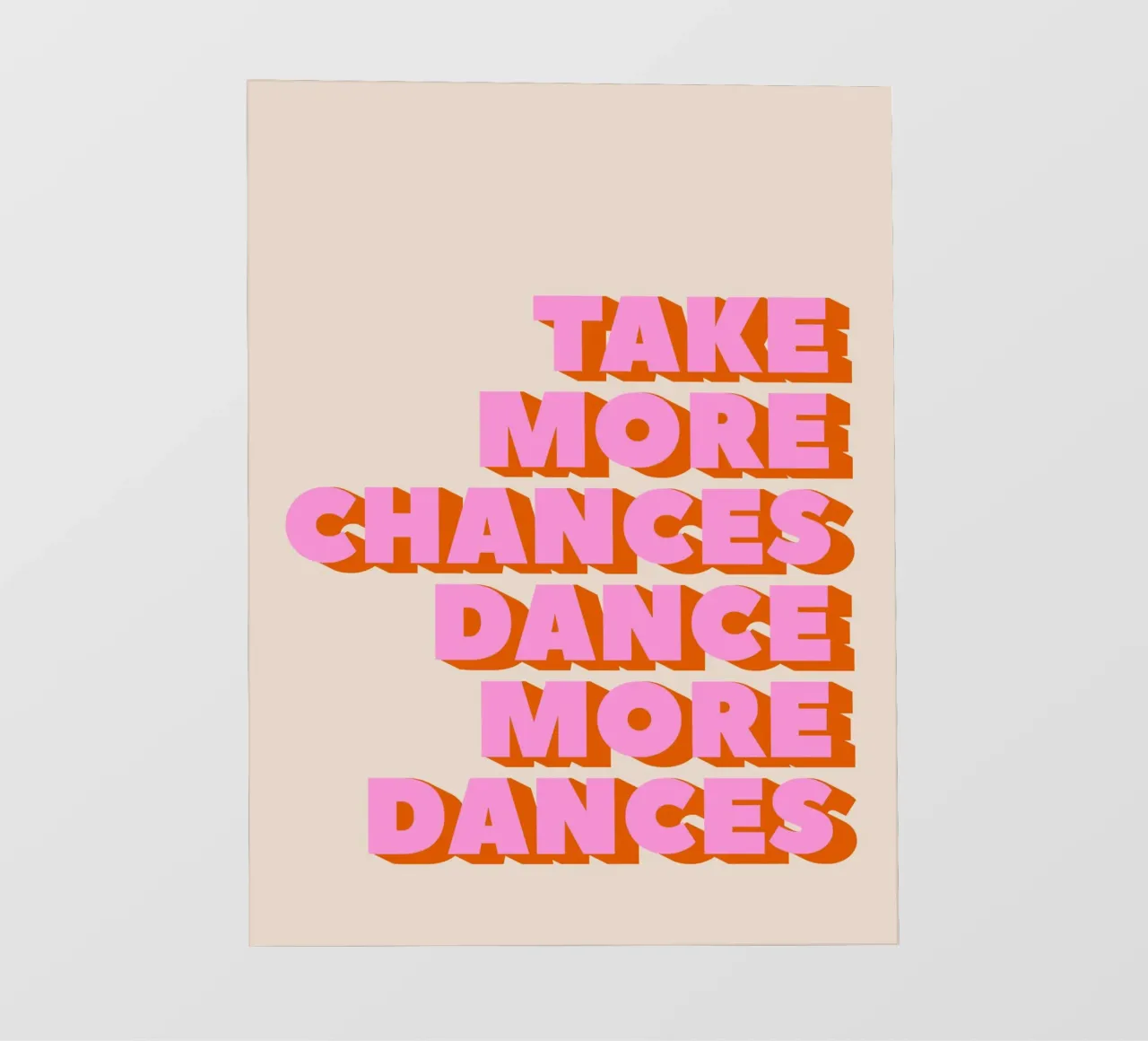 Pink Take More Chances Dance More Dances Typography pvc cover by showmemars