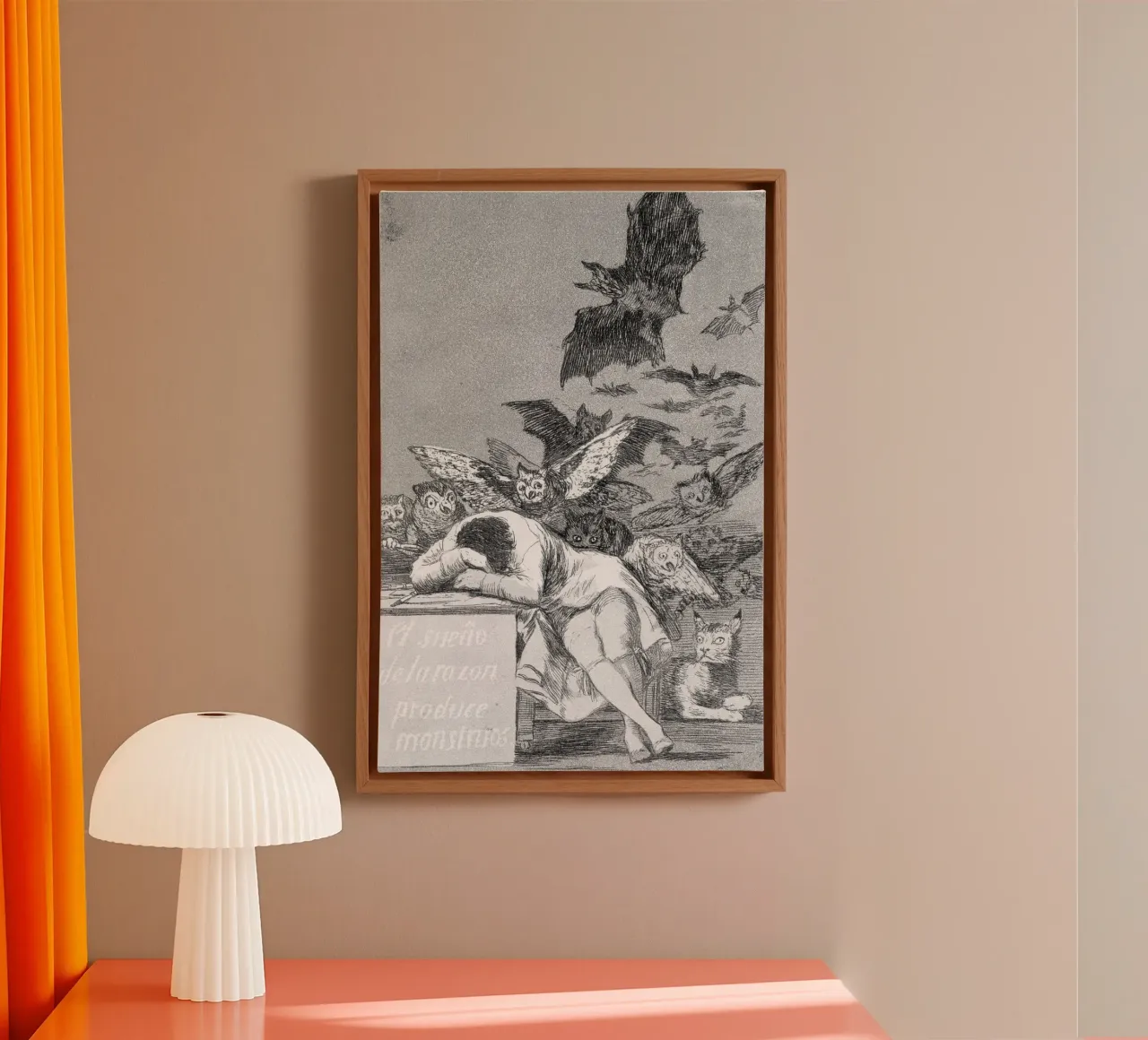 Francisco Goya - The Sleep Of Reason Produces Monsters canvas with Floater frame by Timeless Artworks