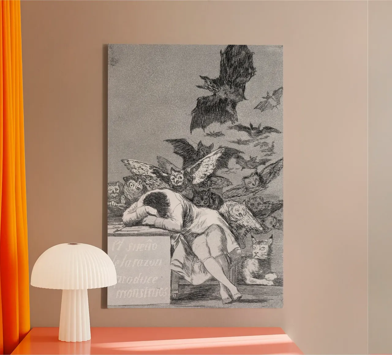 Francisco Goya - The Sleep Of Reason Produces Monsters canvas with Floater frame by Timeless Artworks