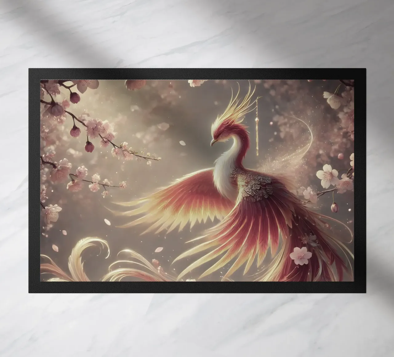 Elegante fenice, racchiusa in piume dai colori pastello zerbino da scHio