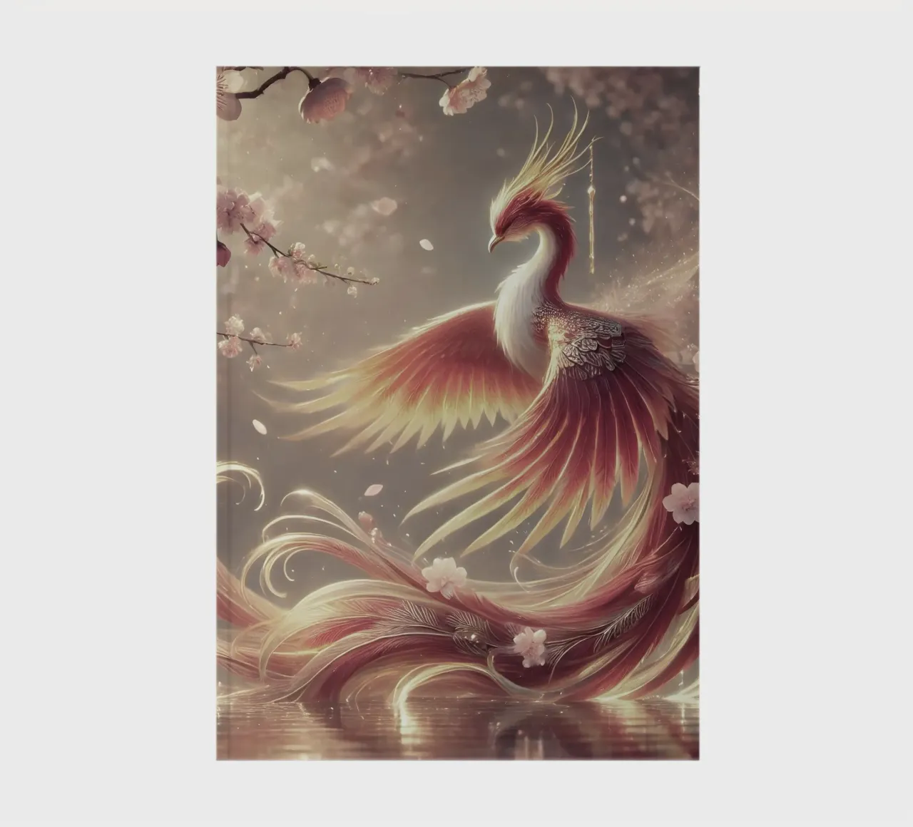 Elegant Phoenix, encased in pastel-coloured feathers notebook by scHio