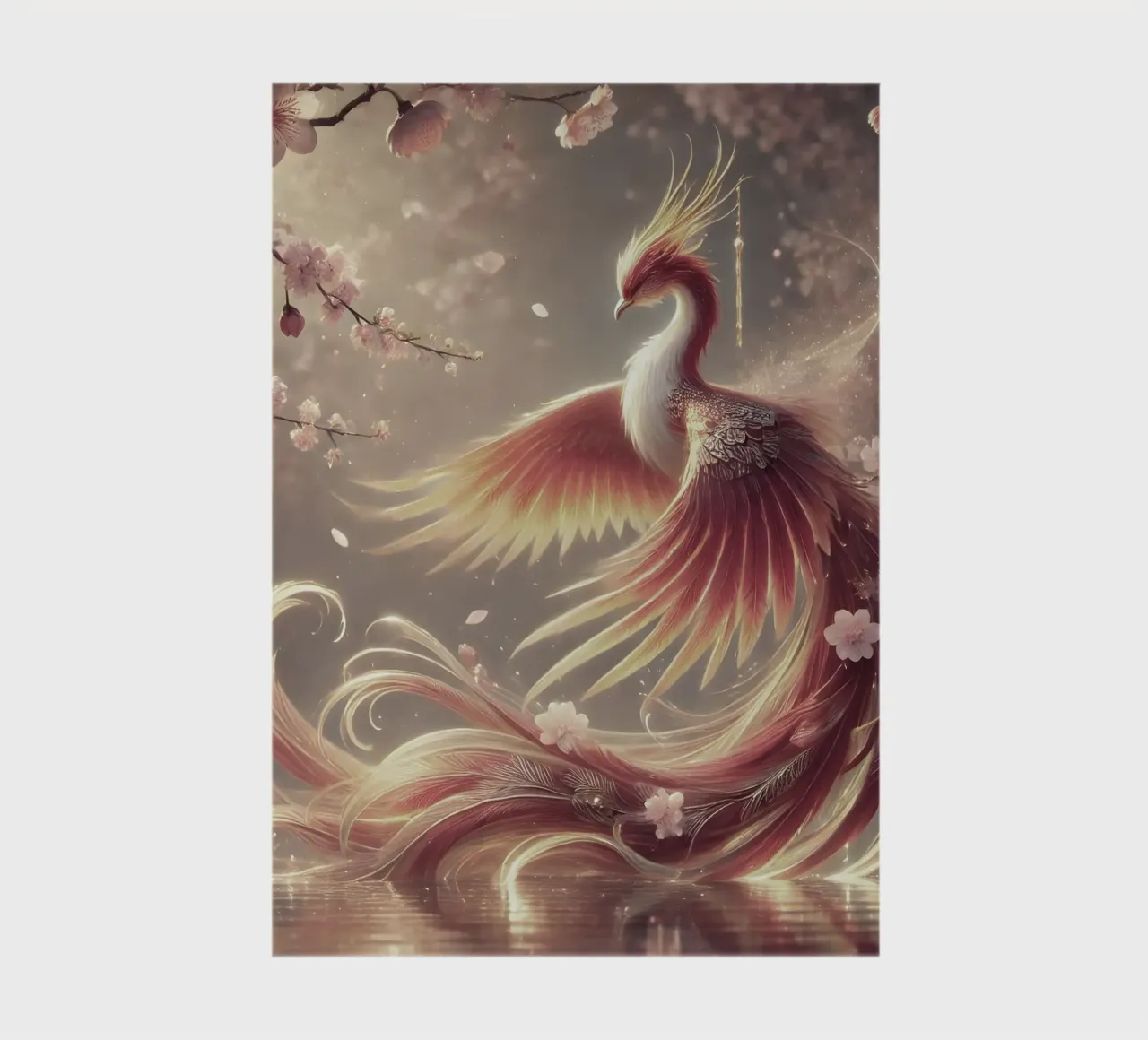 Elegant Phoenix, encased in pastel-coloured feathers notebook by scHio