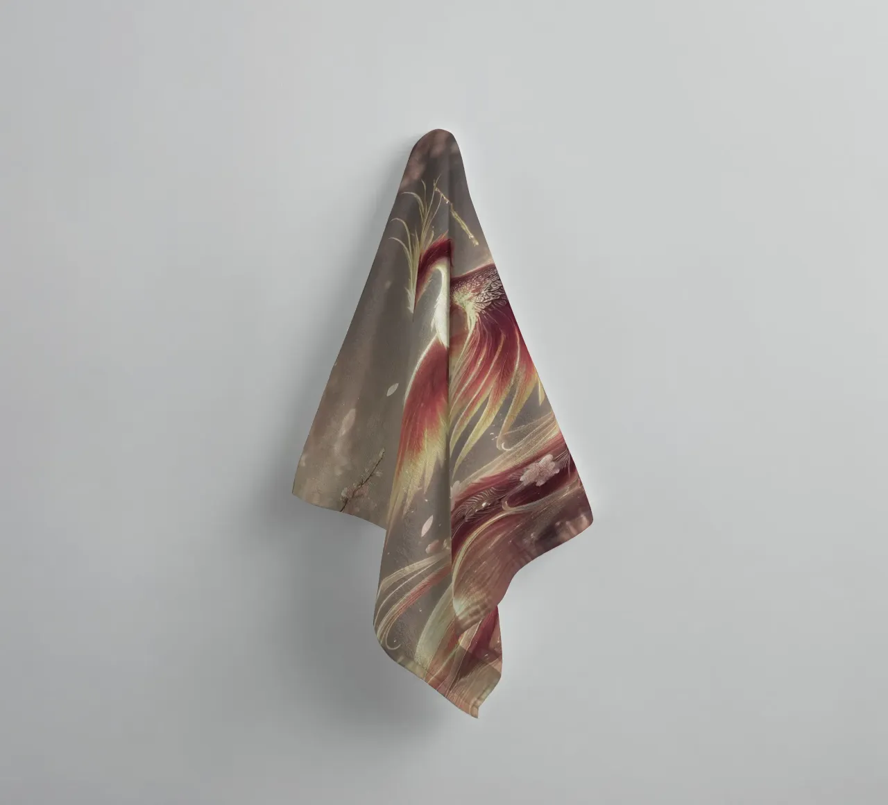 Elegant Phoenix, encased in pastel-coloured feathers towel by scHio
