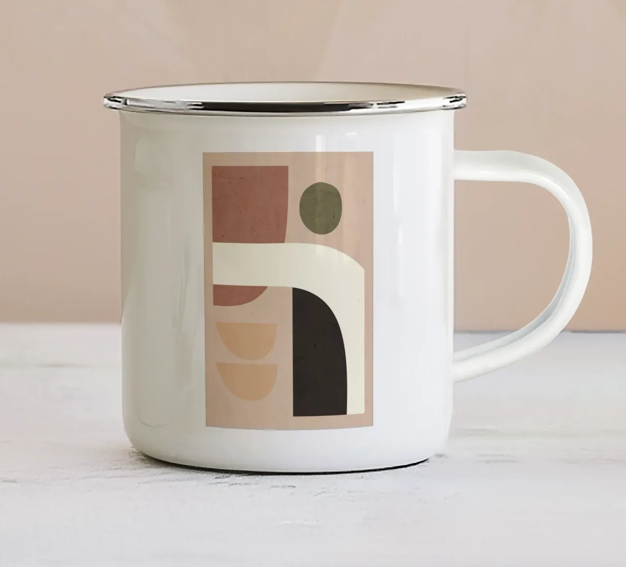 Arte abstracto Formas 41 taza de esmalte de ThingDesign