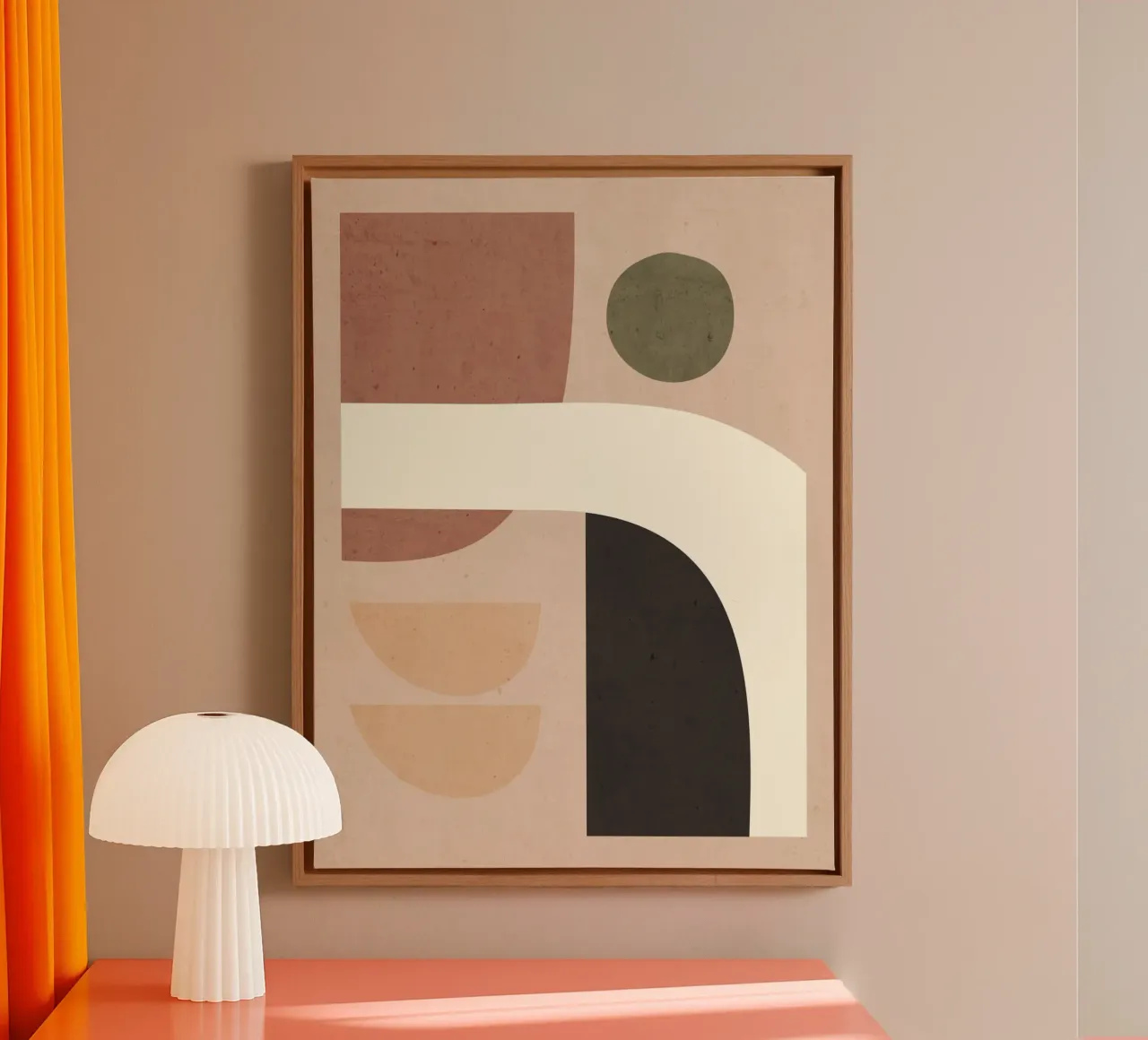 Abstrakte Kunst Formen 41 Leinwand mit Schattenfugenrahmen von ThingDesign