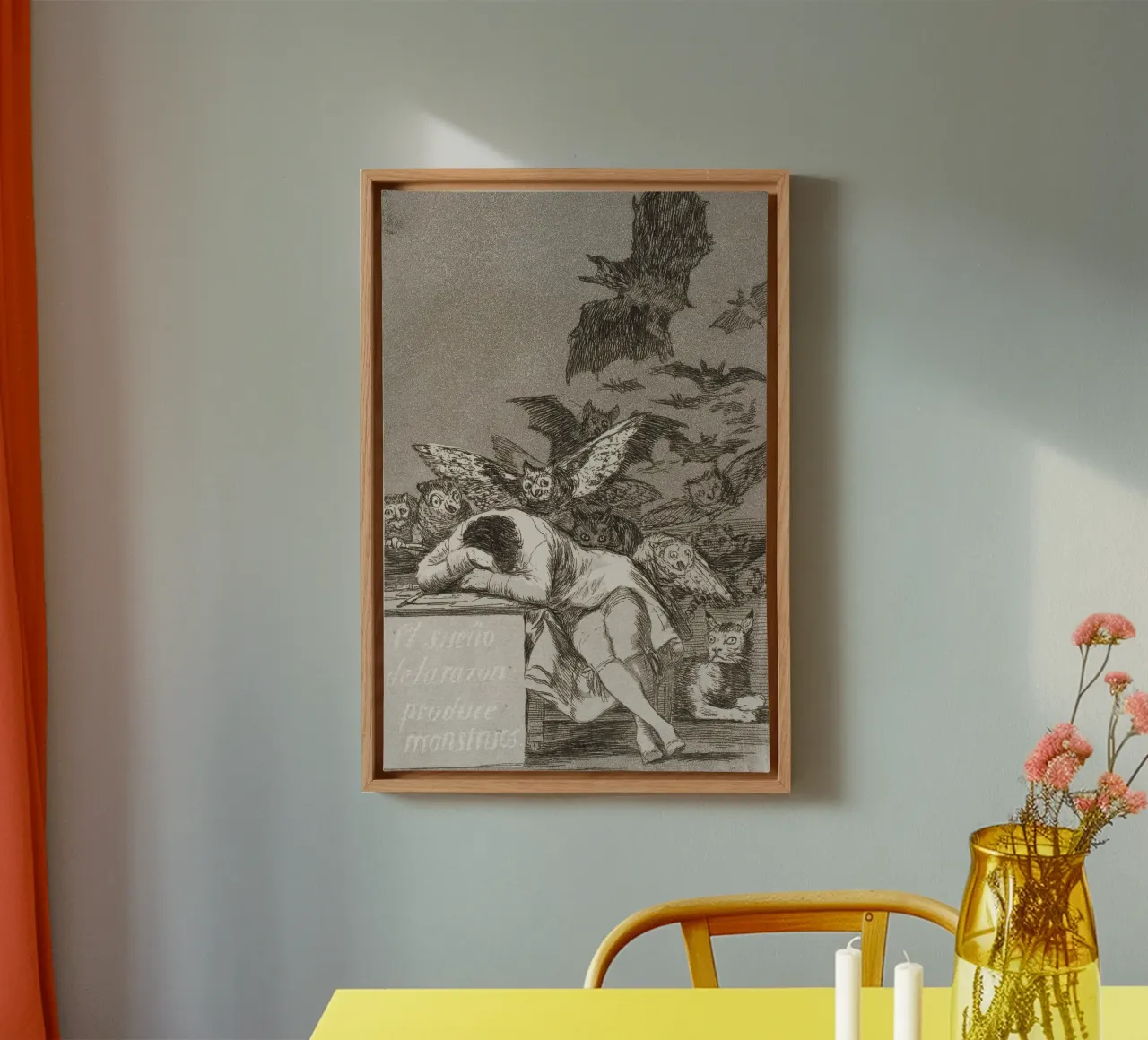 Francisco Goya - The Sleep Of Reason Produces Monsters canvas with Floater frame by Timeless Artworks