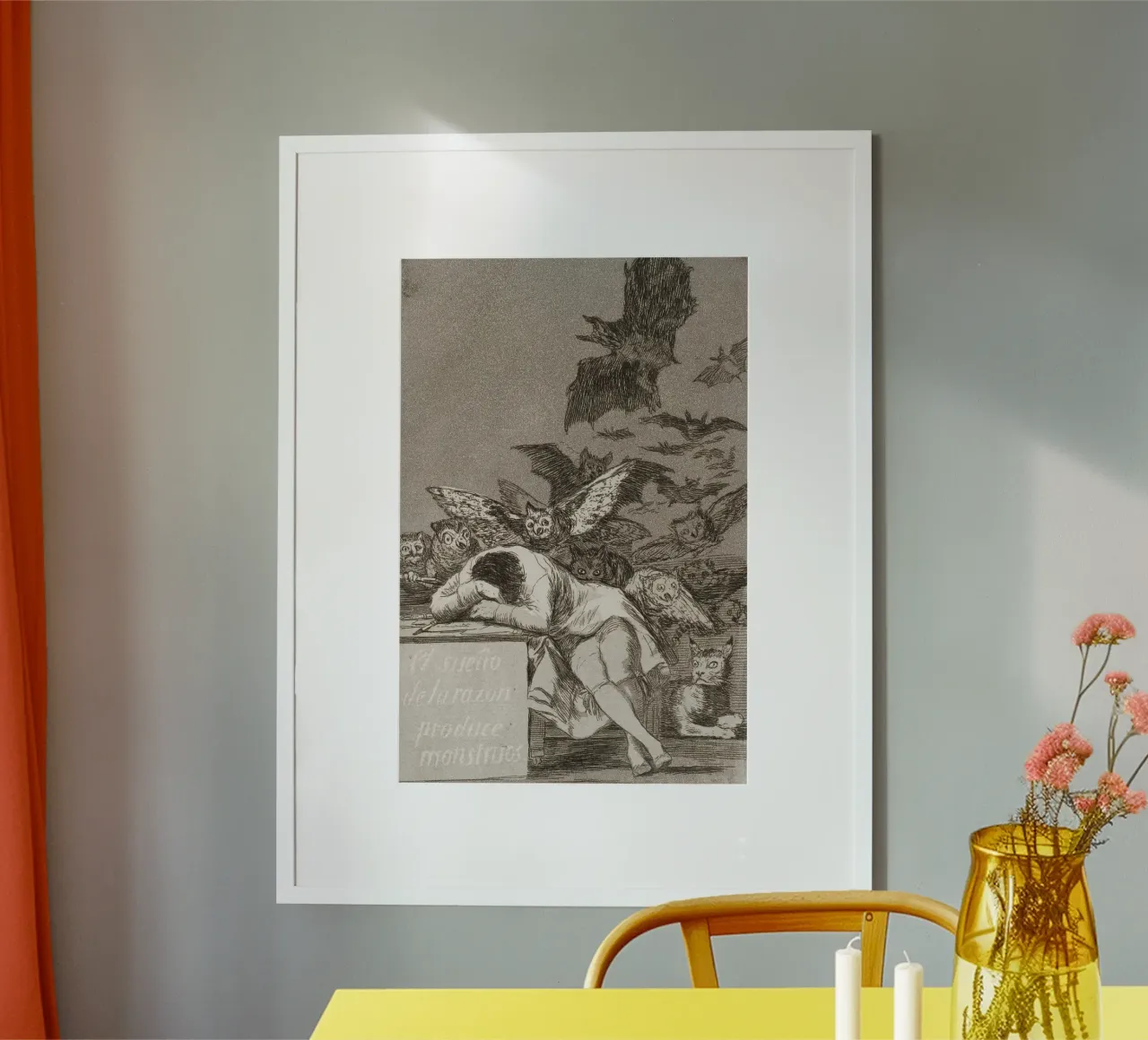 Francisco Goya - Il sonno della ragione produce mostri poster con telaio in legno da Timeless Artworks