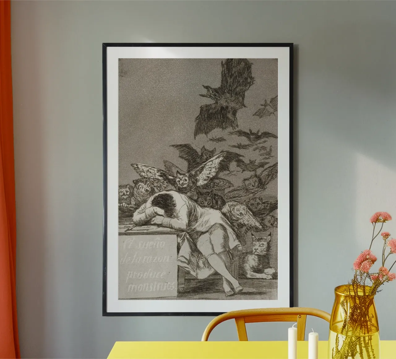 Francisco Goya - Il sonno della ragione produce mostri poster con telaio in legno da Timeless Artworks