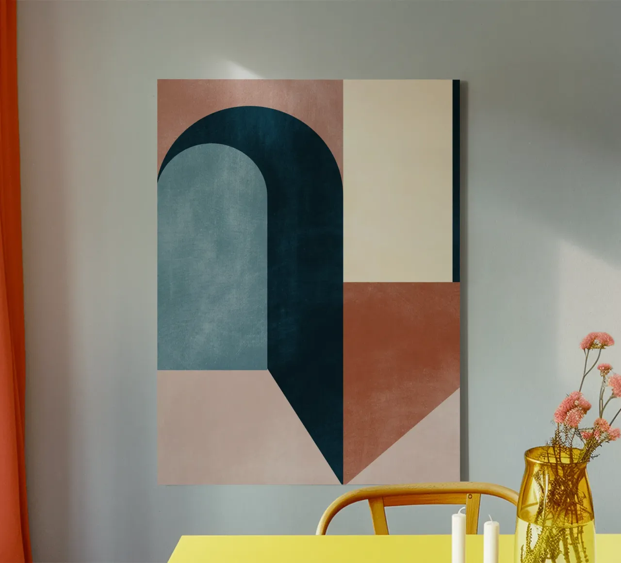 Abstract Geometrisch 21 canvas met Baklijst van Gaite