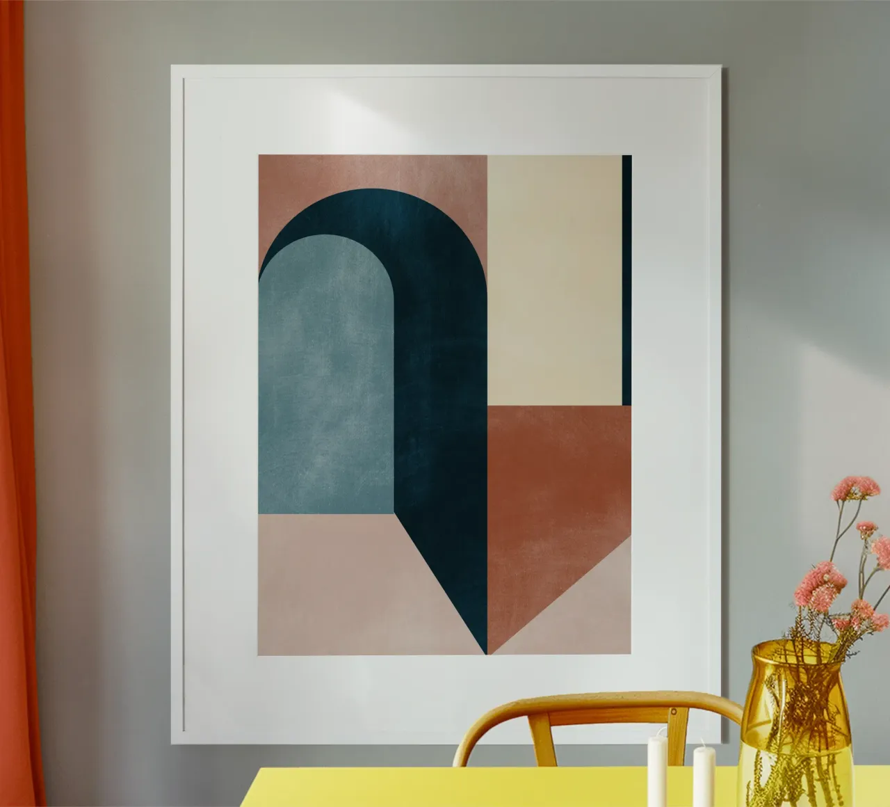 Geometría abstracta 21 poster con marco de madera de Gaite