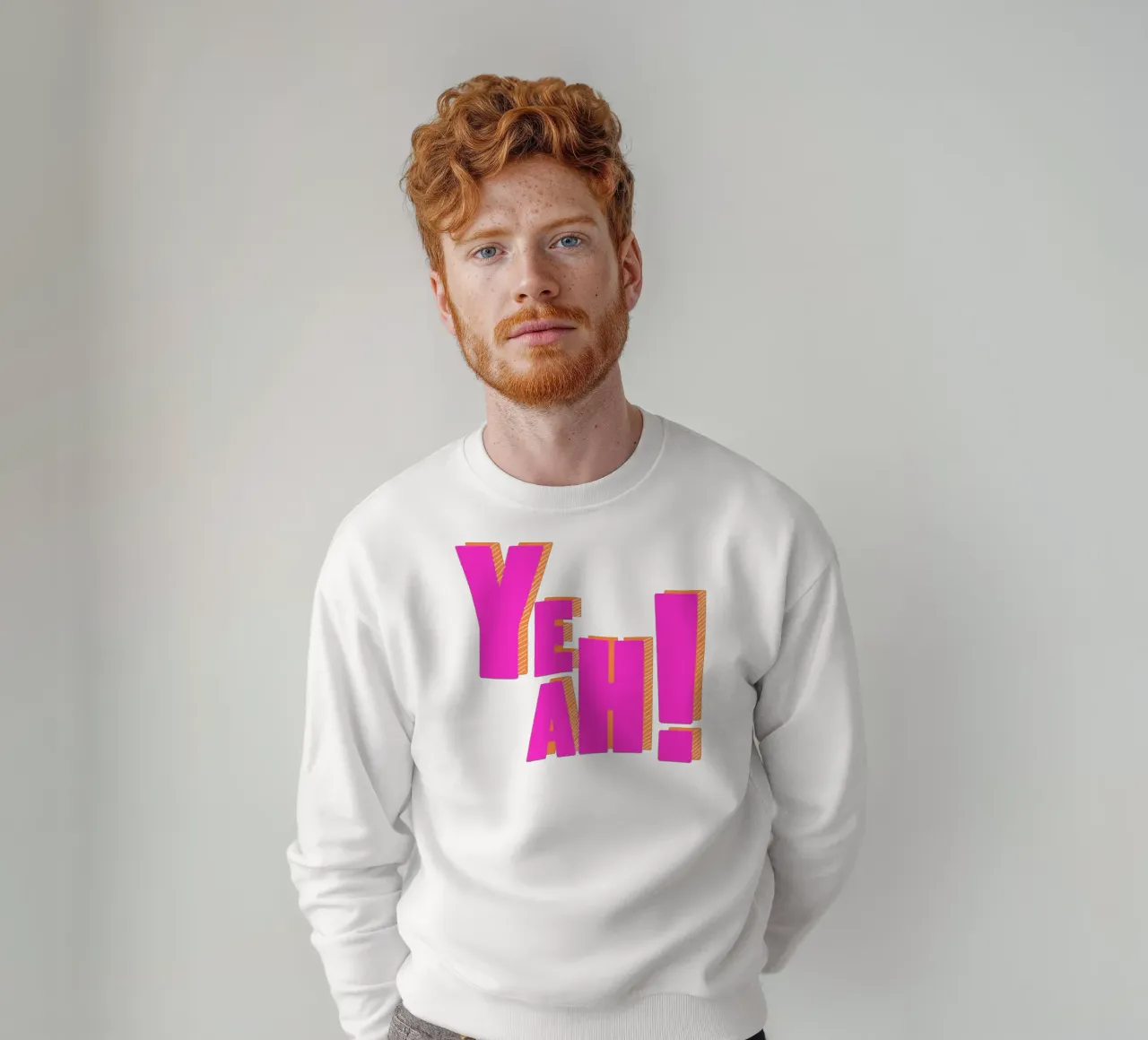 Modern Pink "Yeah!" Typography felpa da showmemars