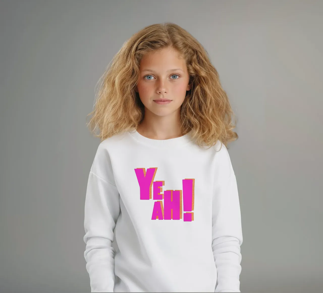 Modern Pink "Yeah!" Typography felpa bambino da showmemars