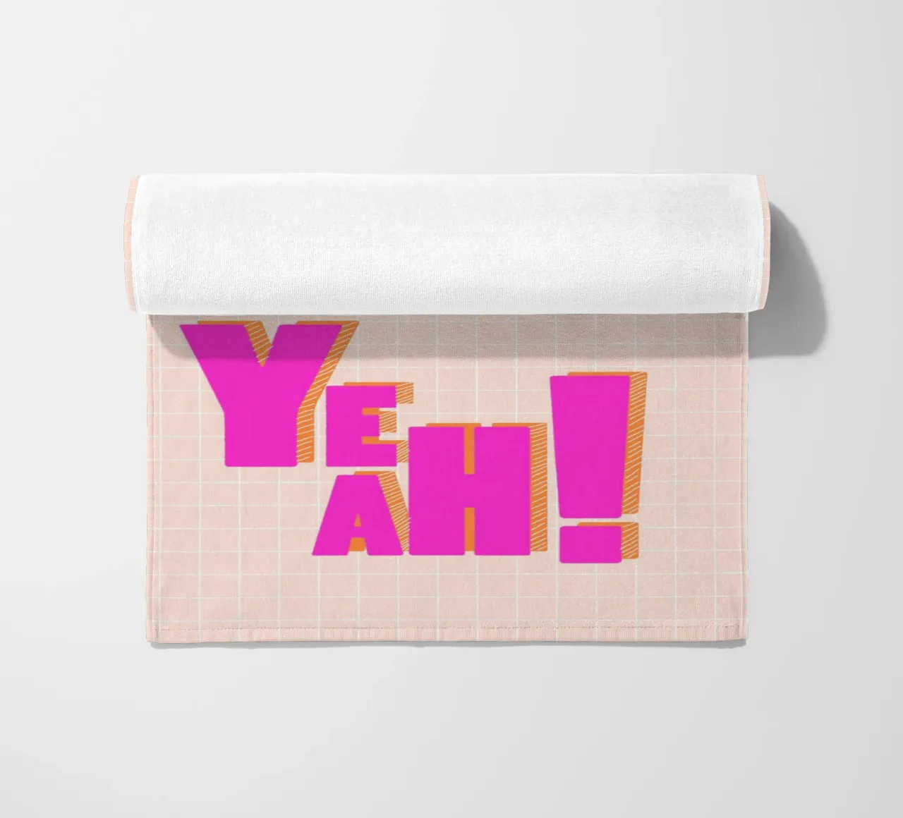 Modern Pink "Yeah!" Typography telo mare da showmemars