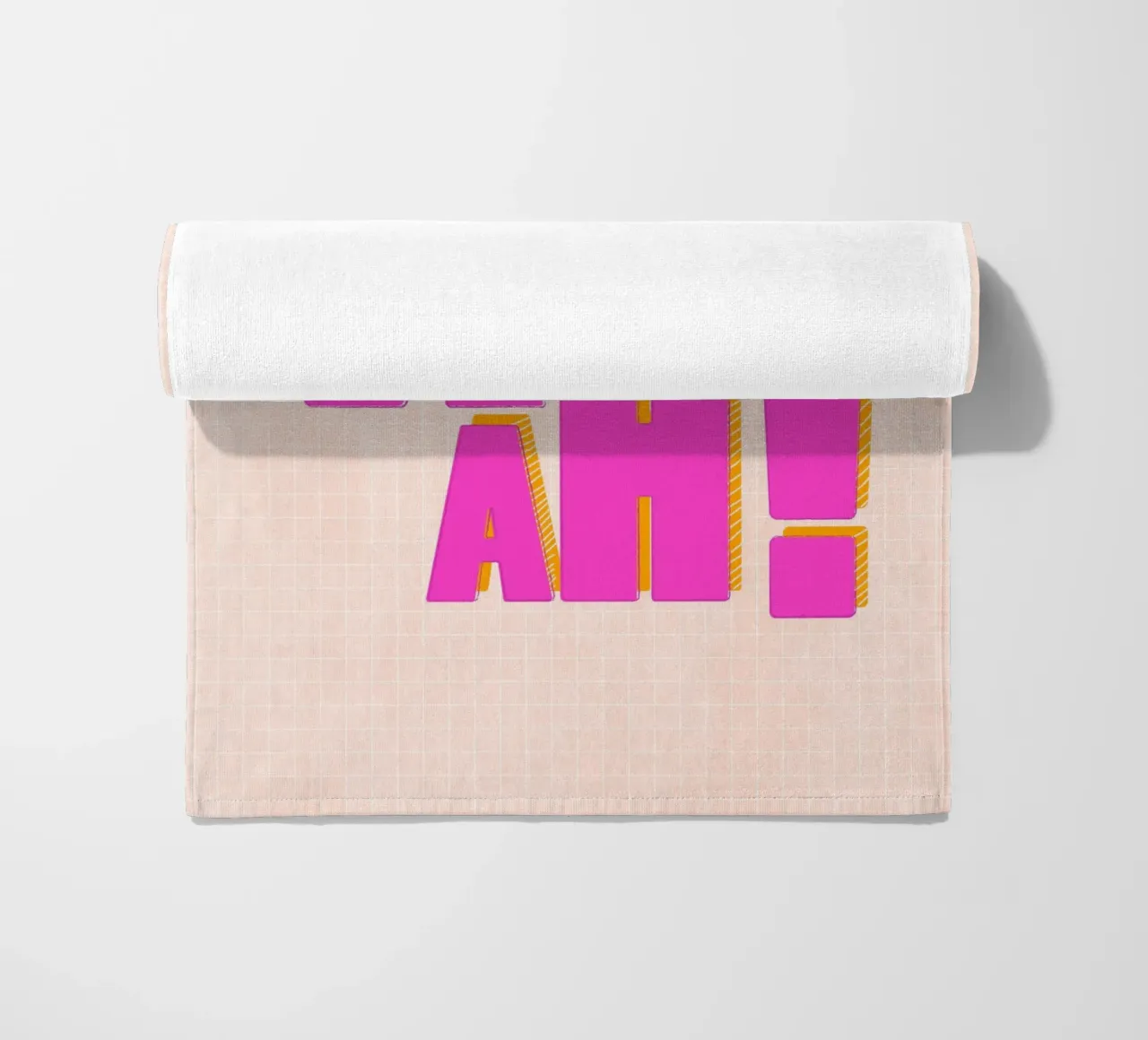 Modern Pink "Yeah!" Typography telo mare da showmemars