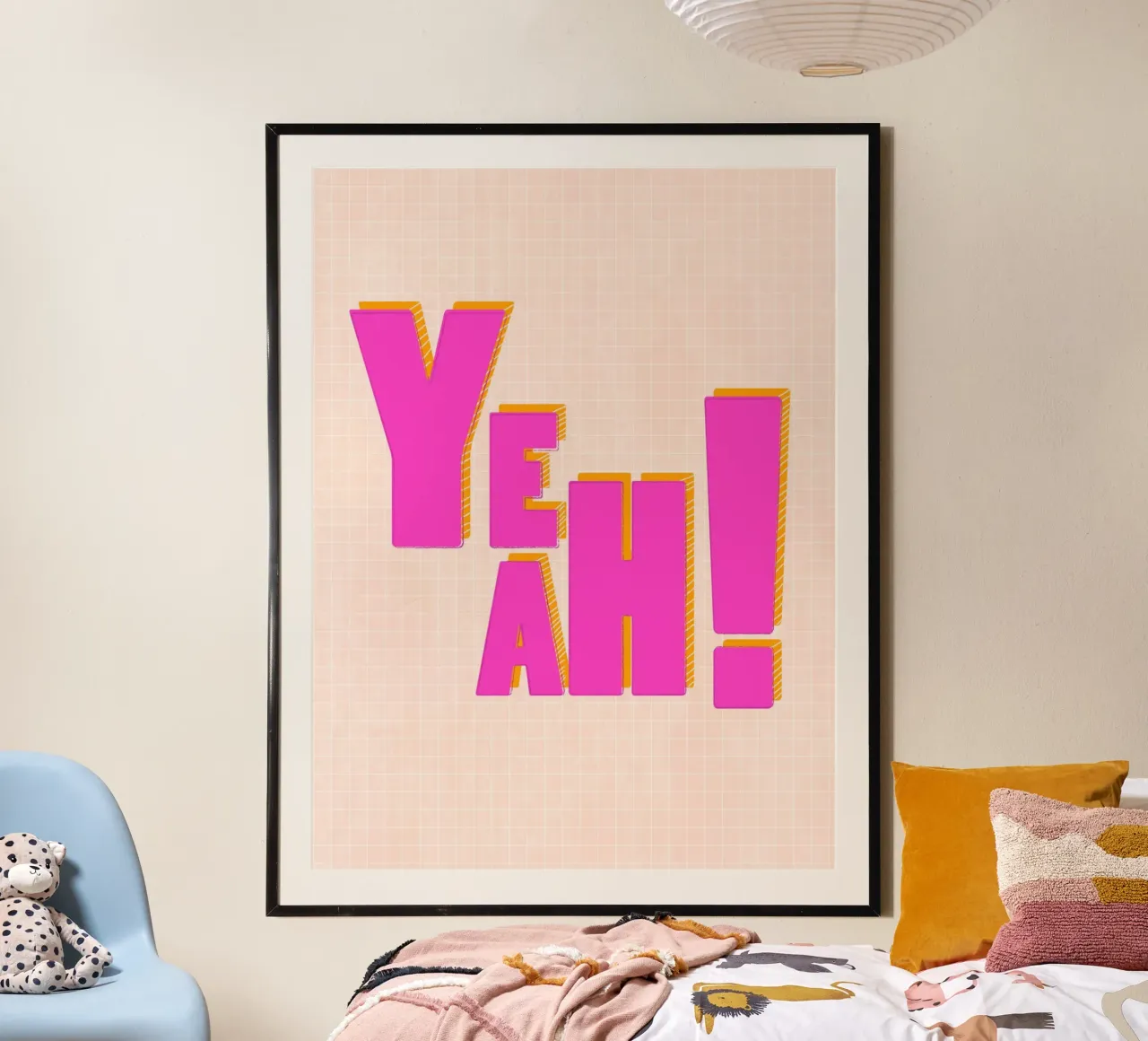 Modern Pink "Yeah!" Typography carta hahnemühle da showmemars