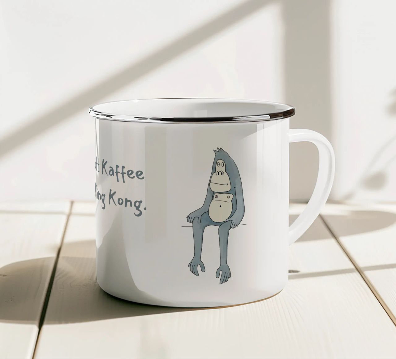 Gorilla tazza in smalto da Face & Content