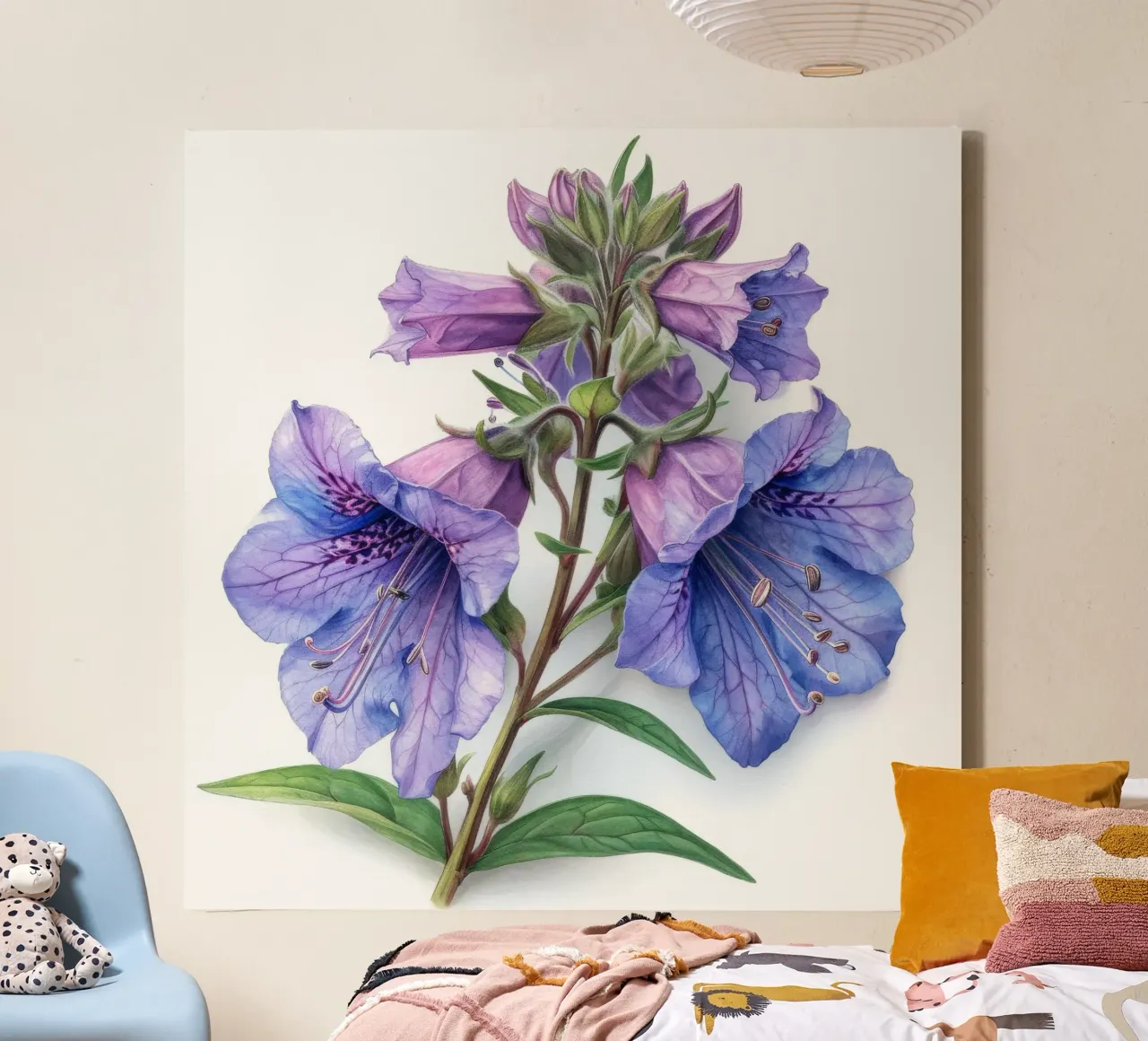 Penstemon fiore 3 tela con Cornice a cassetta da Bold Blooms