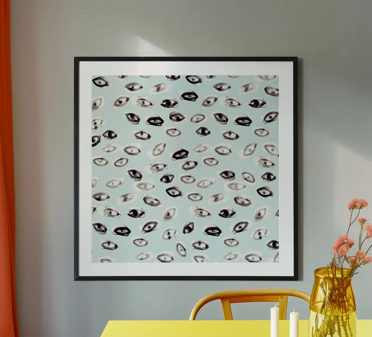 Eyes Ink II poster con telaio in alluminio da Farina Kuklinski