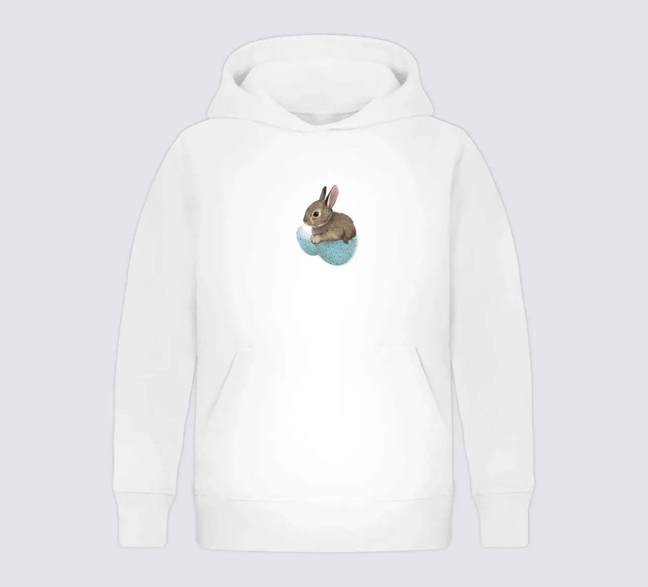 Baby Bunny in Robin's Egg felpa bambino con cappuccio da Laura Graves