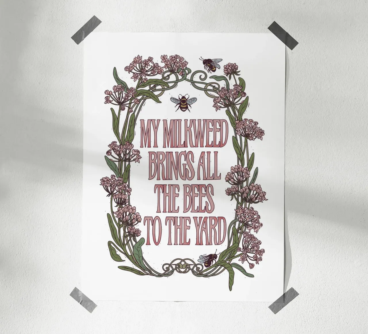 My Milkweed Brings All The Bees To The Yard carta hahnemühle da Laura Graves