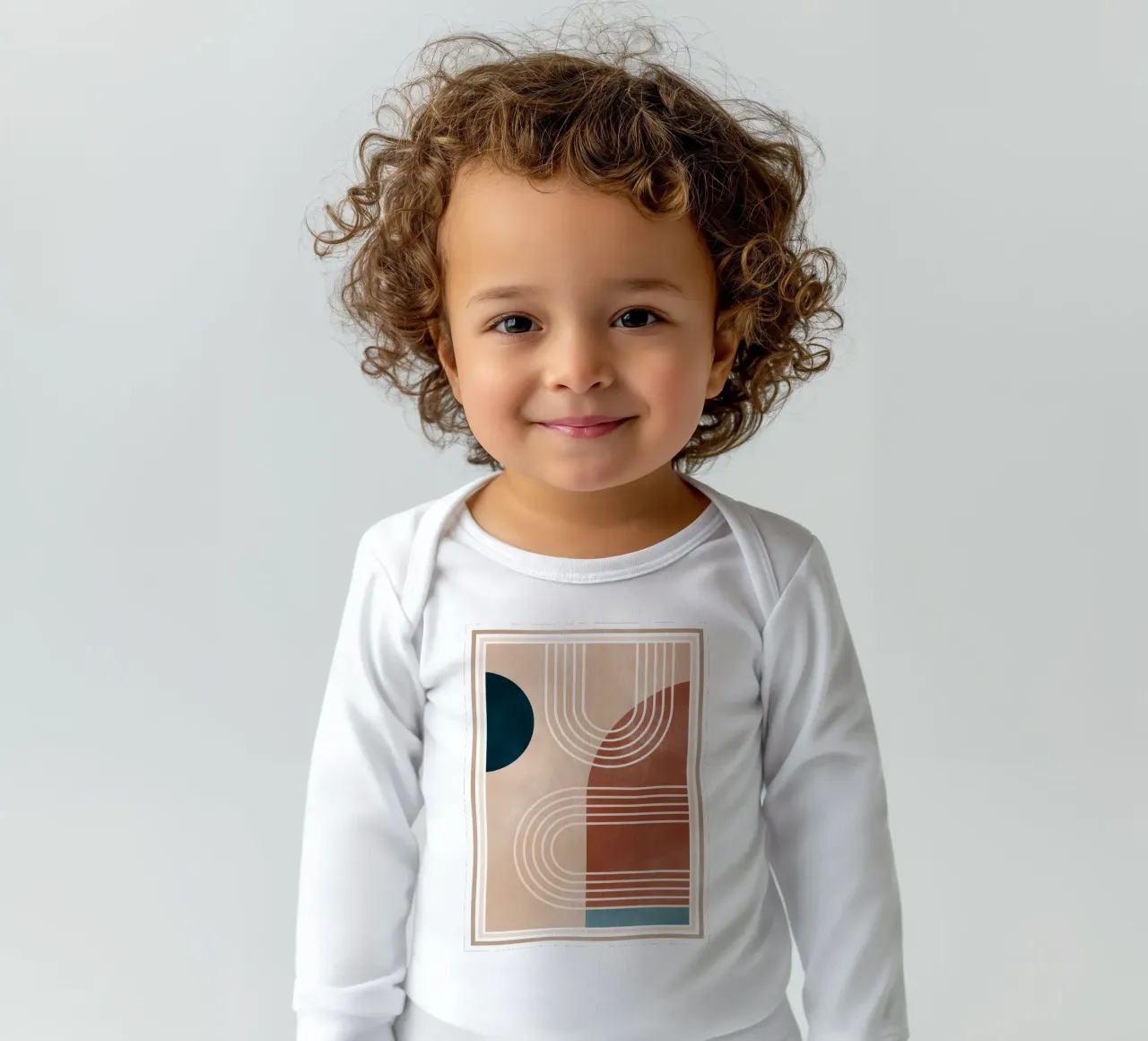 Abstract Geometric 22 long-sleeve baby romper by Gaite