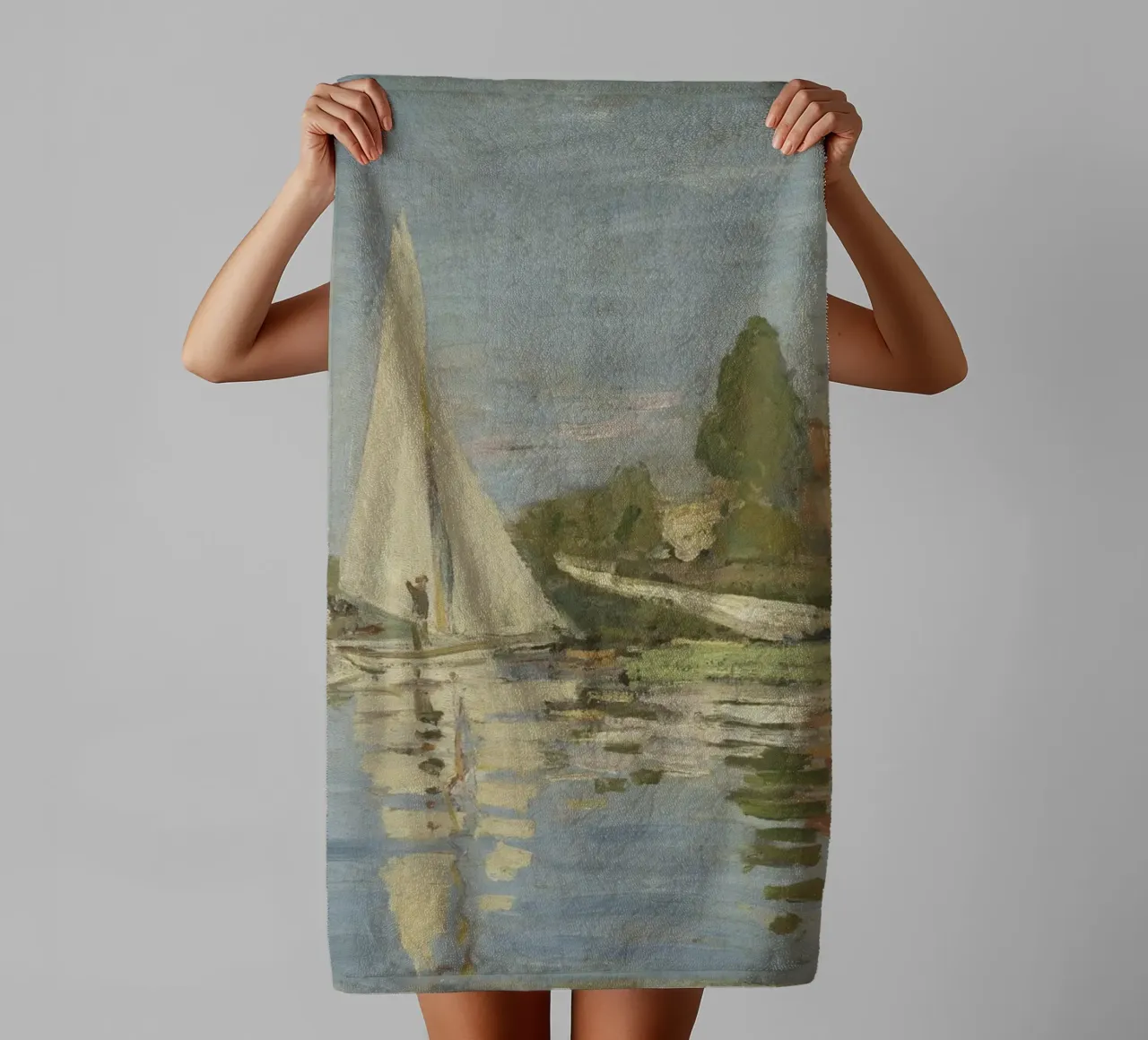 Claude Monet - Regate ad Argenteuil asciugamano da bagno da Timeless Artworks