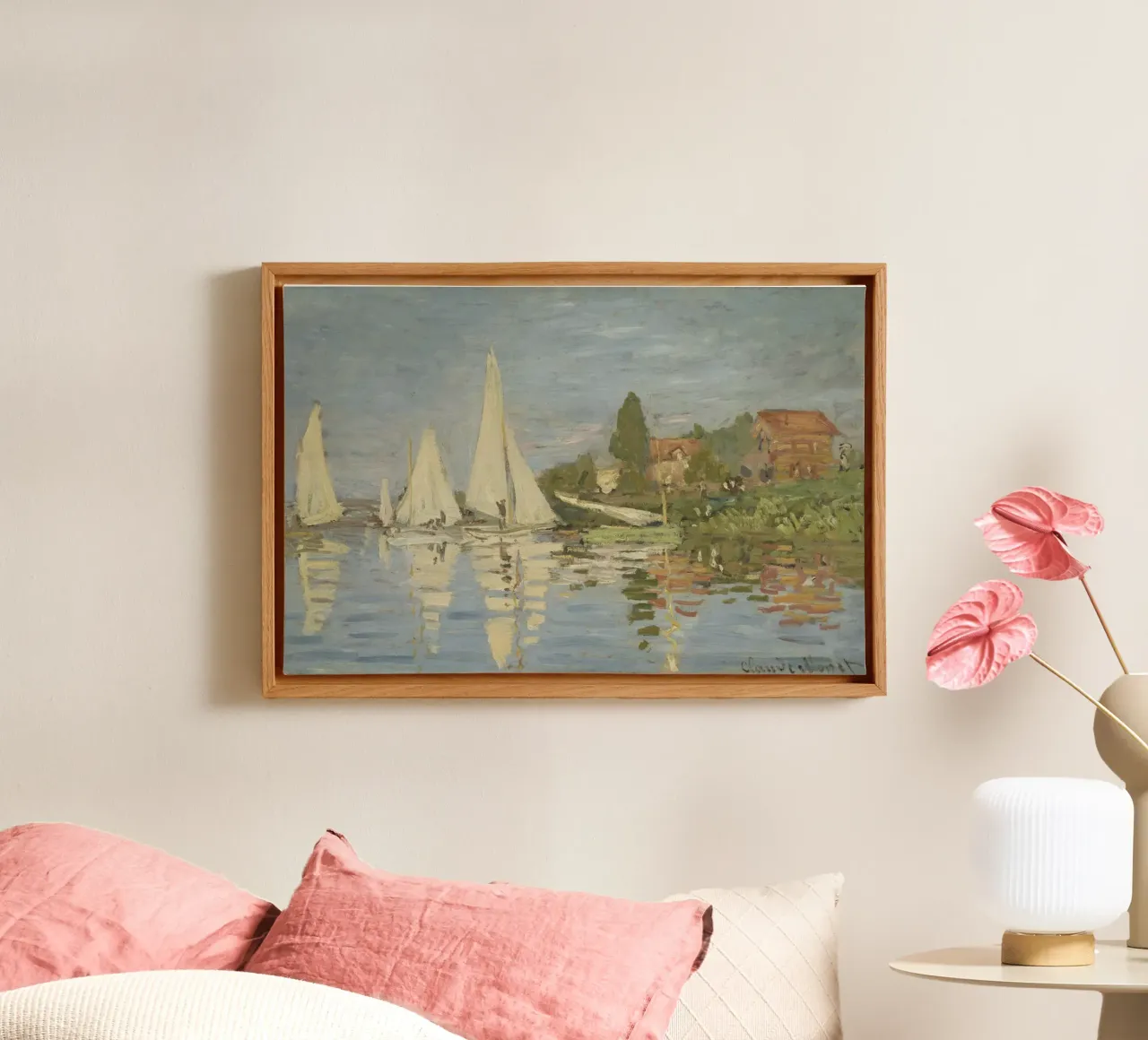 Claude Monet - Regate ad Argenteuil tela con Cornice a cassetta da Timeless Artworks
