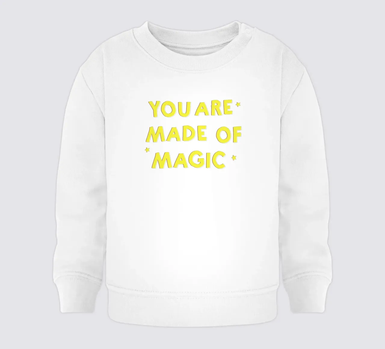 Pink and Yellow "You Are Made of Magic" Message felpa neonato da showmemars