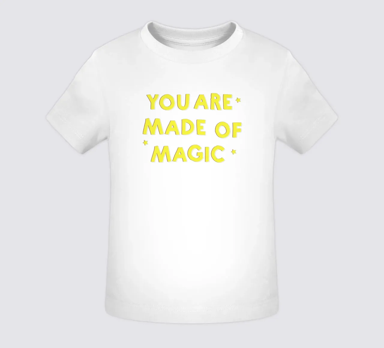 Pink and Yellow "You Are Made of Magic" Message maglietta neonato da showmemars