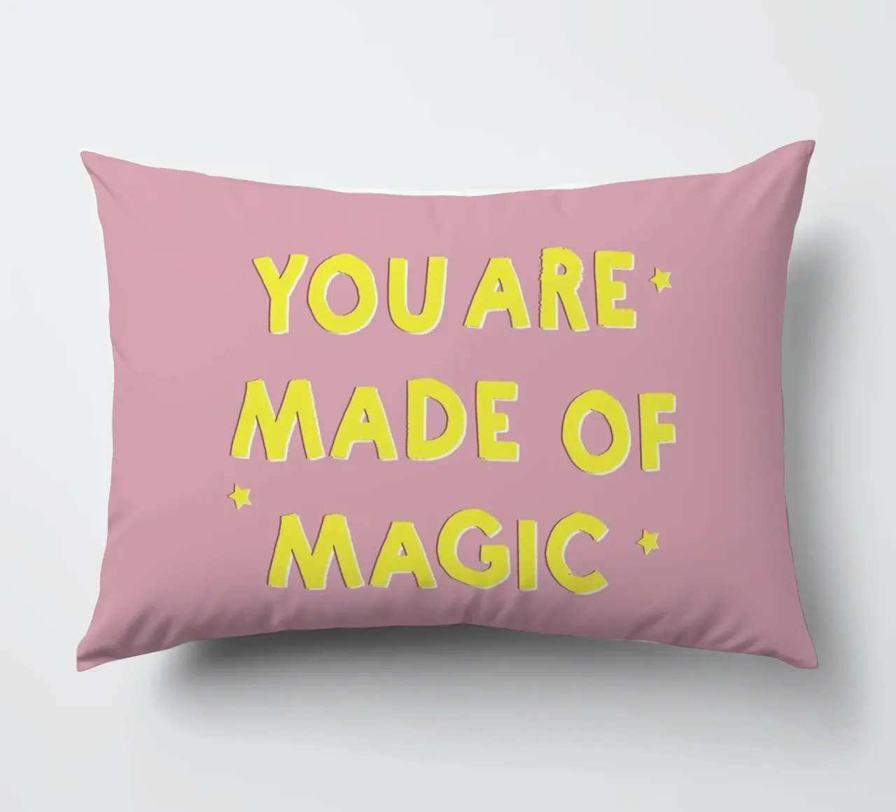 Pink and Yellow "You Are Made of Magic" Message cuscino da showmemars