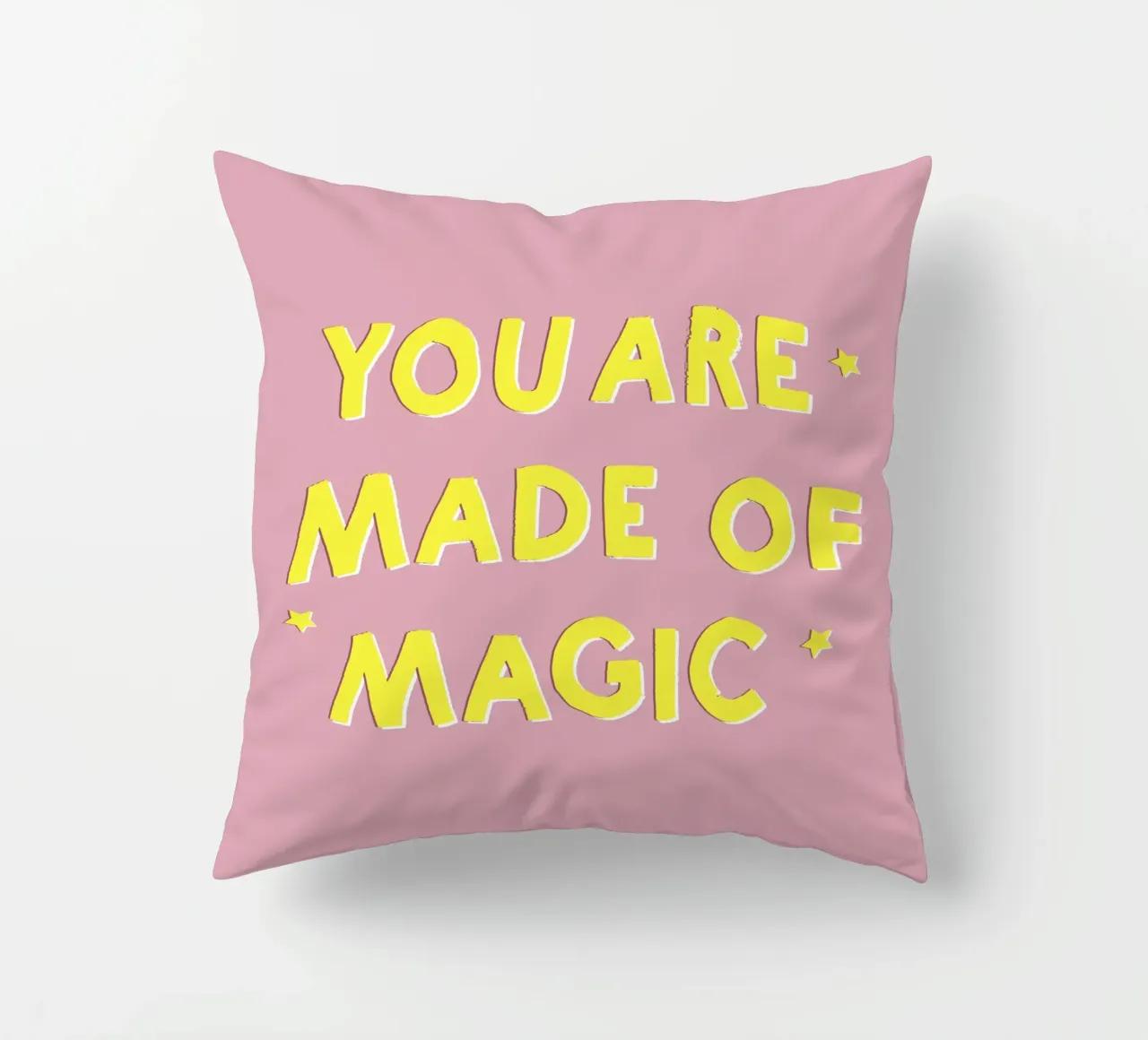 Pink and Yellow "You Are Made of Magic" Message cuscino da showmemars