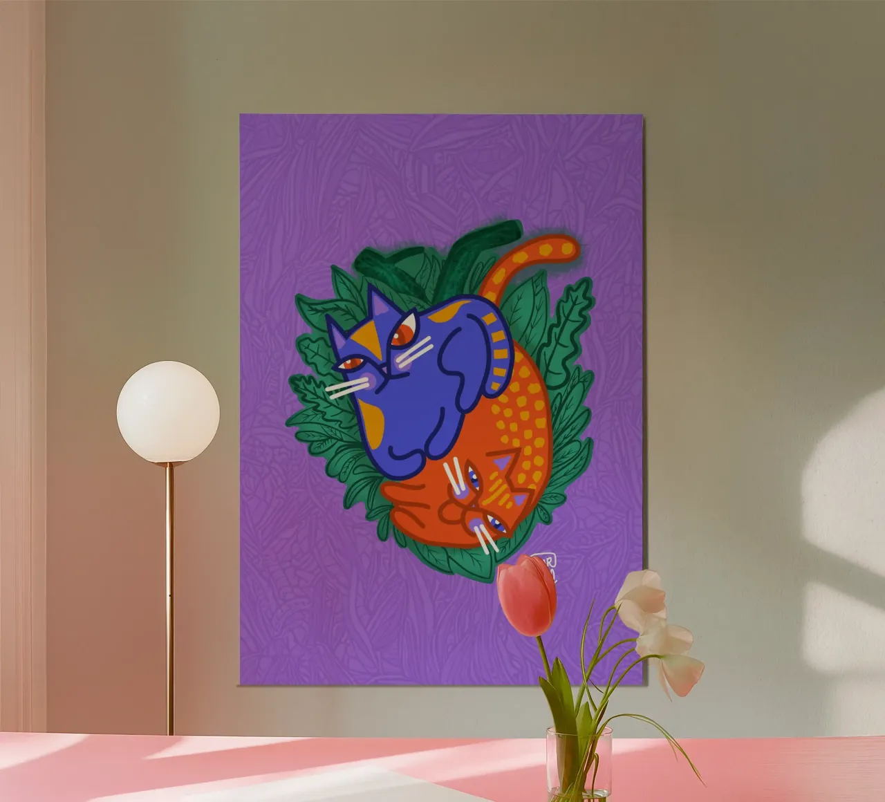 Love Cats poster with plastic frame by marchelo